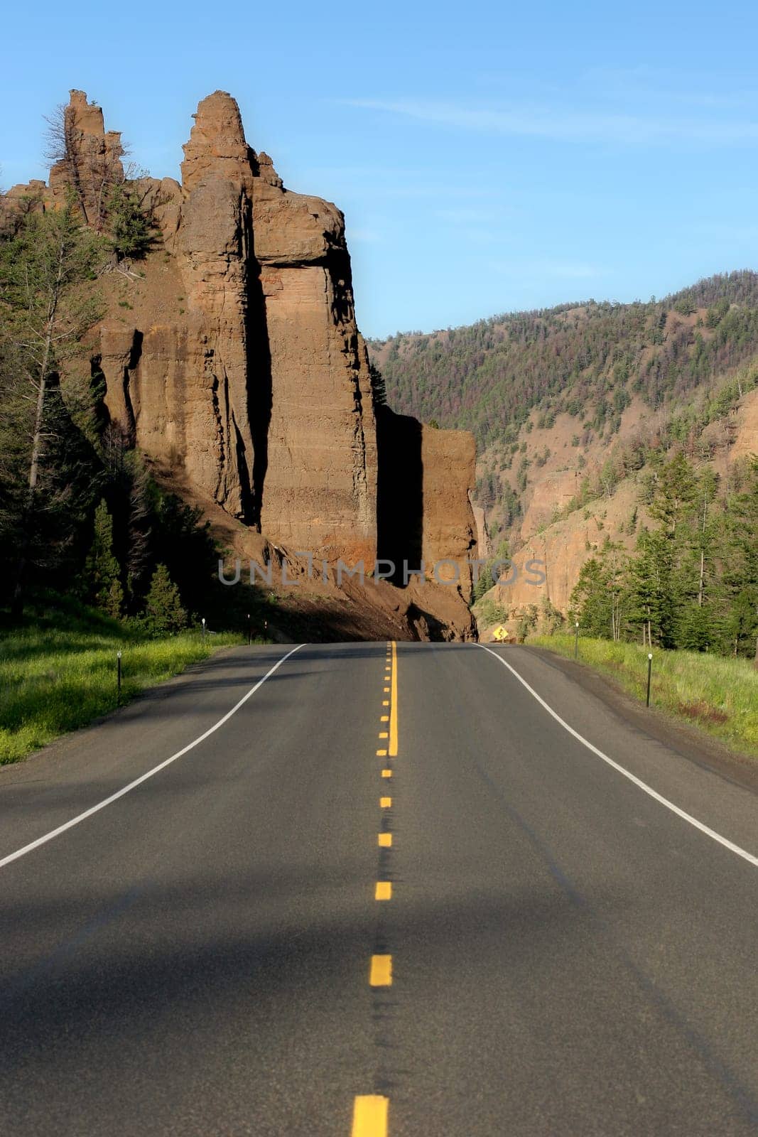 Road through Wyoming, near Yellowstone