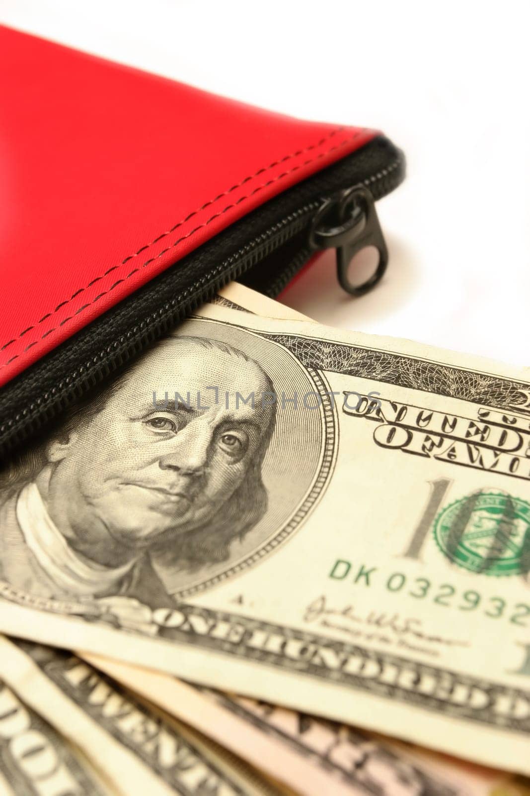 money deposit on white