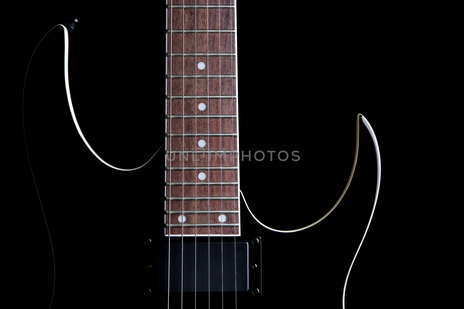 electric guitar silhouette isolated on b