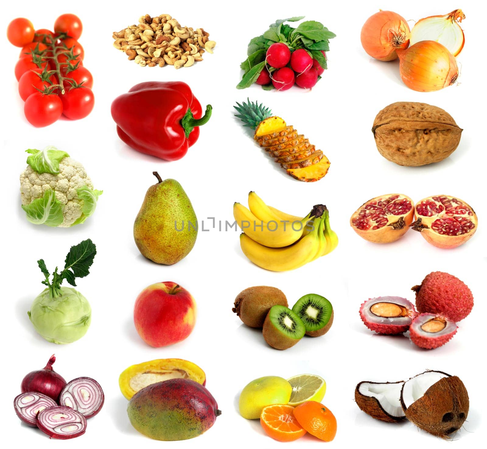 Large page of fruits and nuts