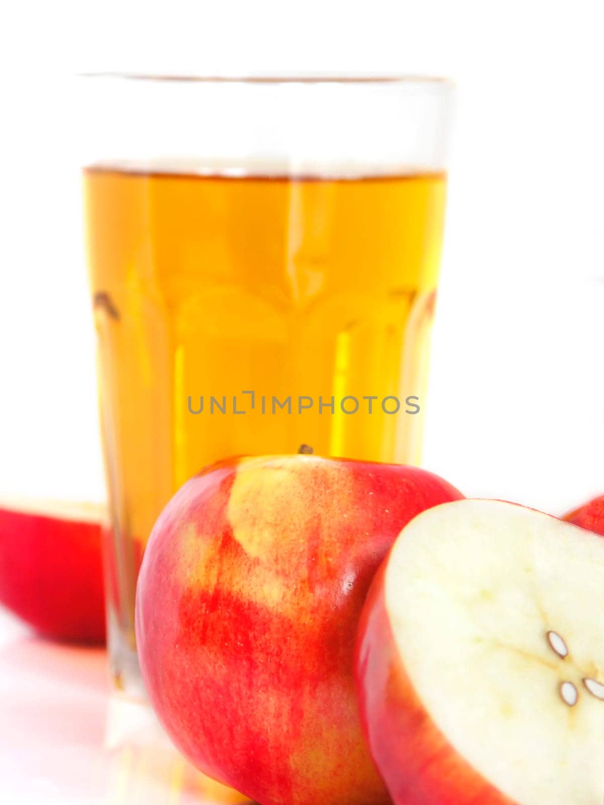 Red apple with juice