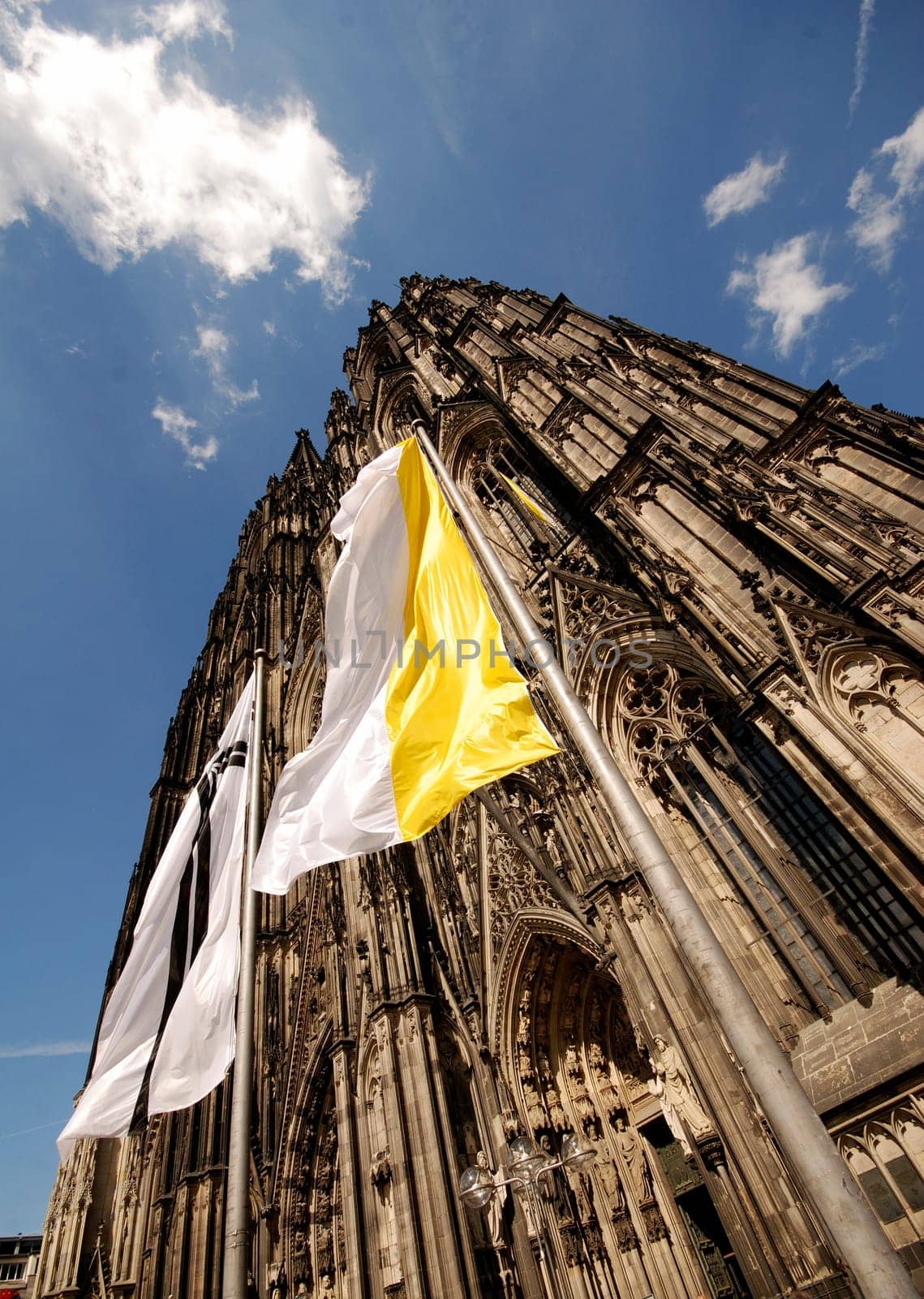Cologne Cathedral with flags
