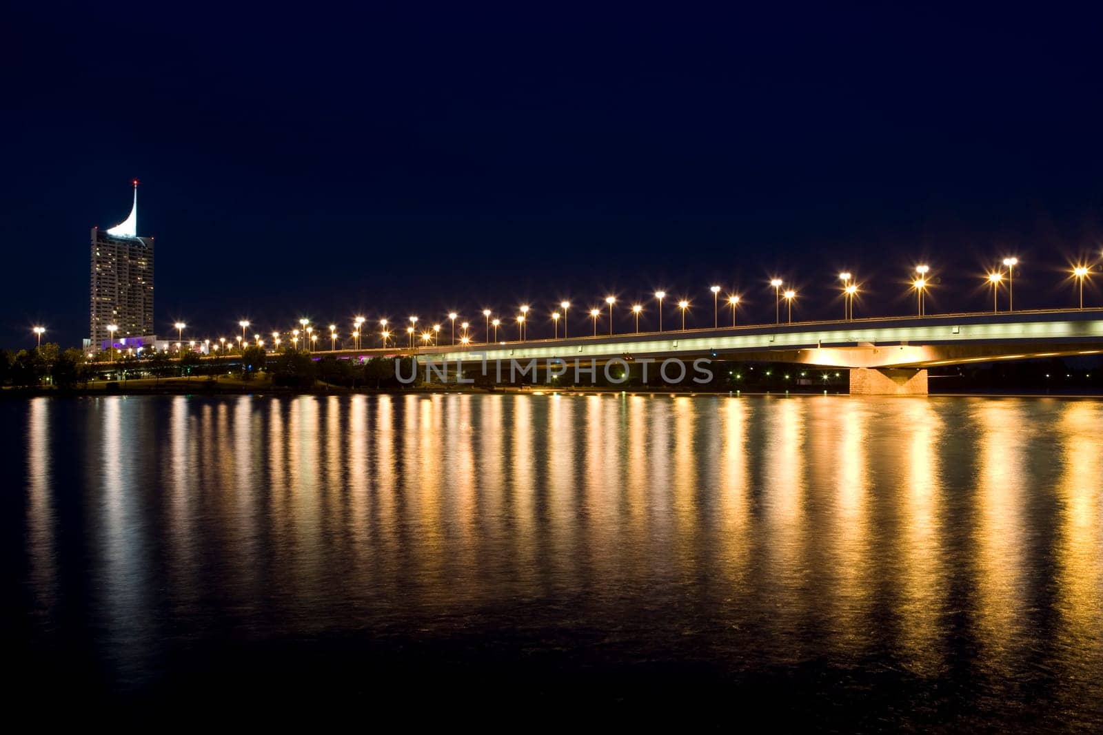 Vienna on the Danube at night