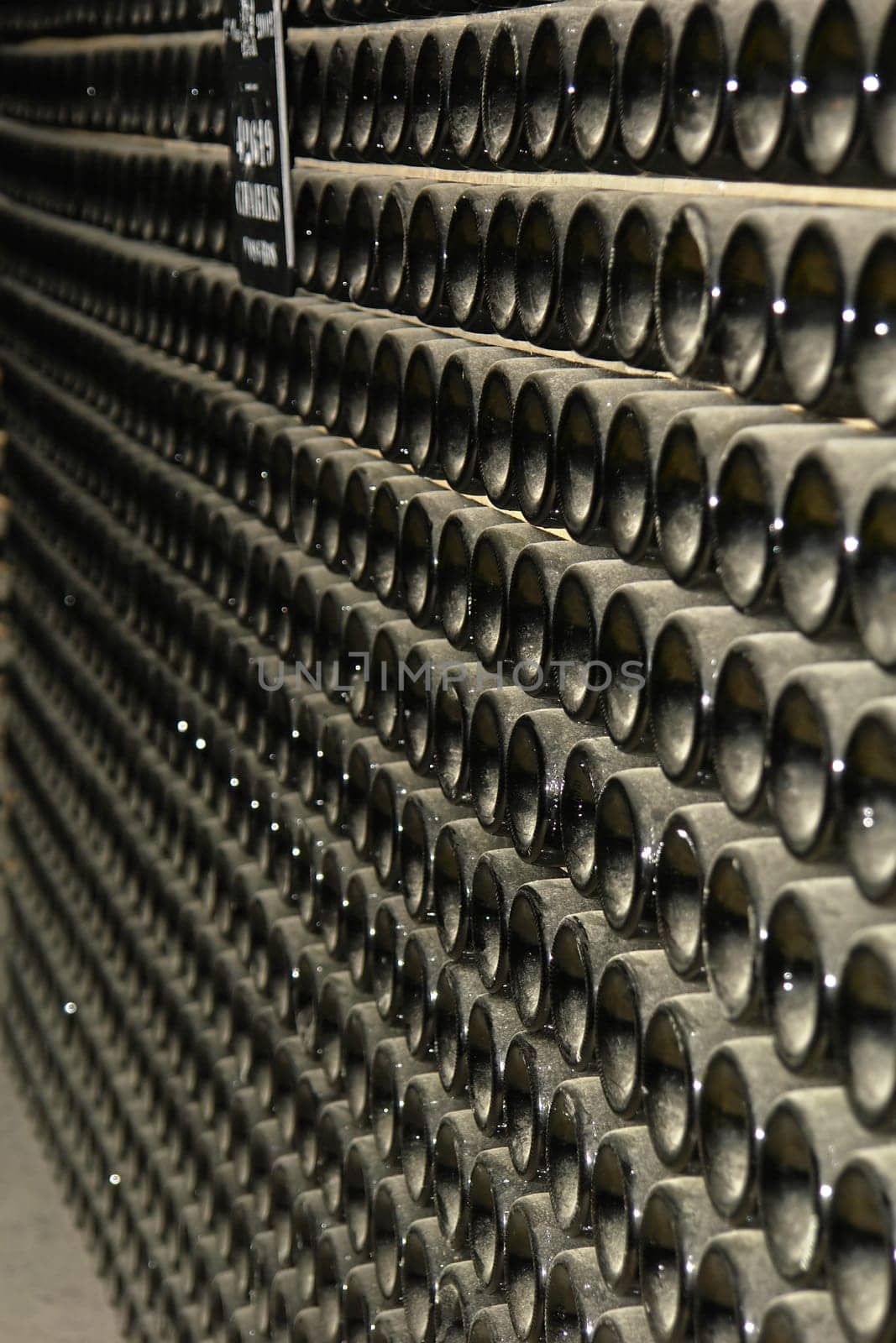 Wine cellar with wine bottles