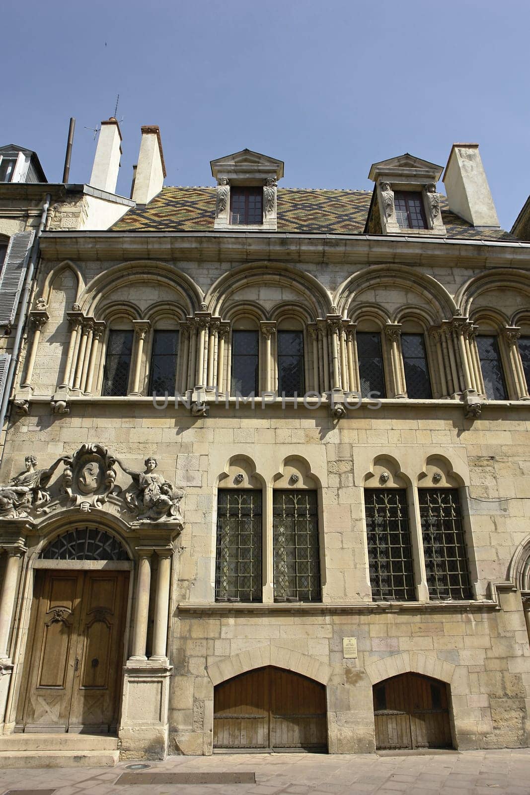 Baroque house façade in Dijon,old town