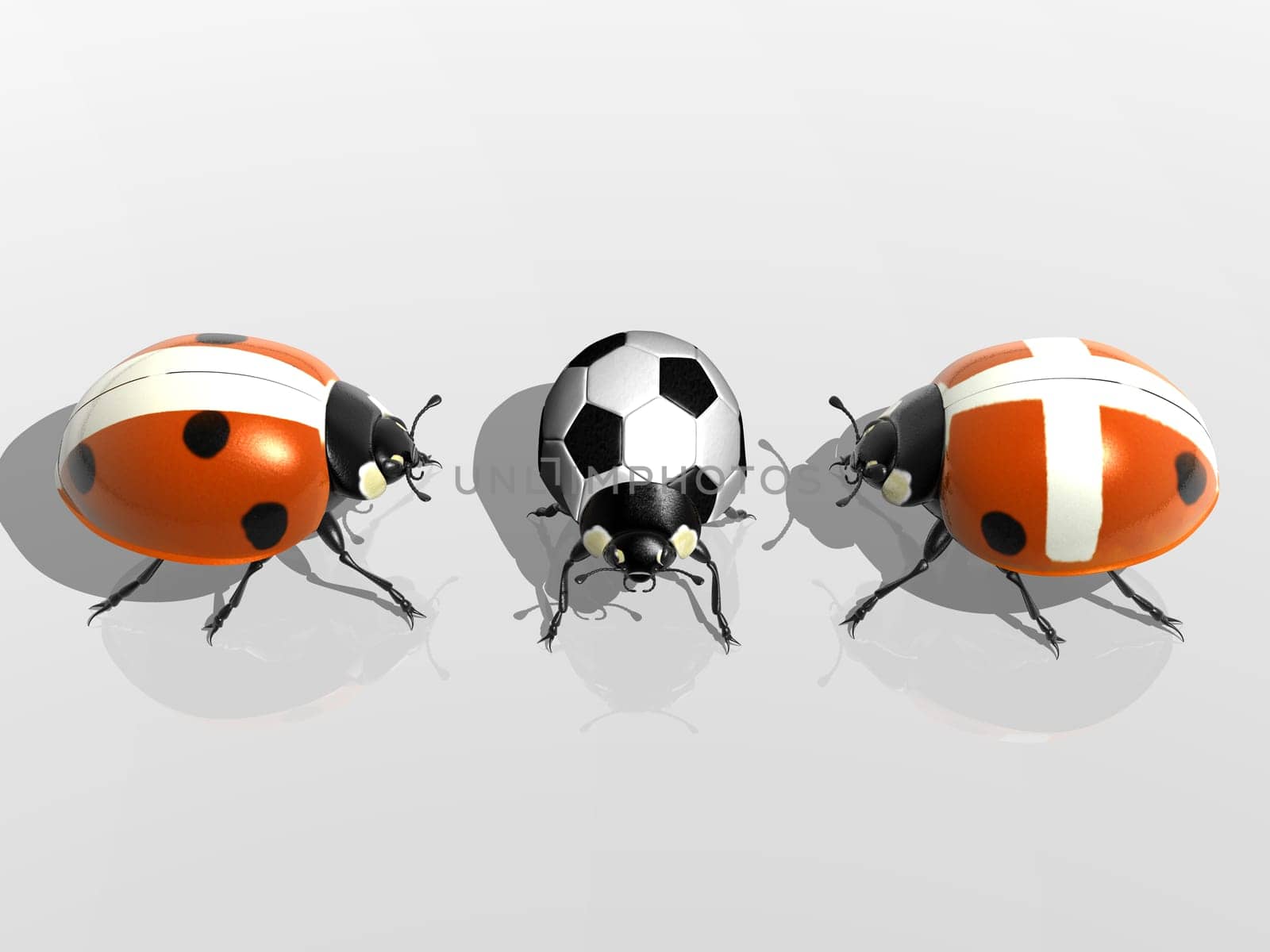 Ladybugs playing soccer