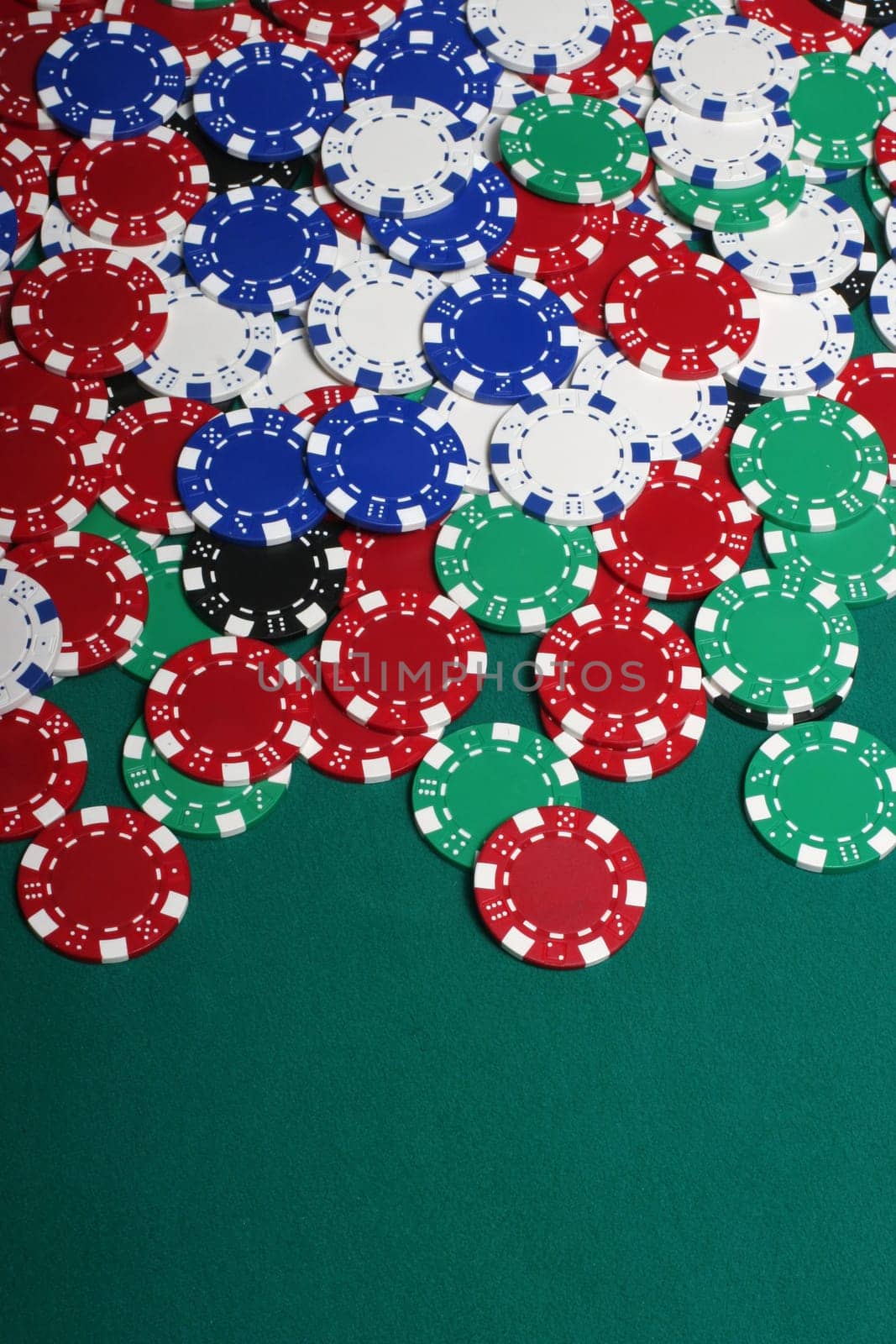 Huge pile of chips with copy space
