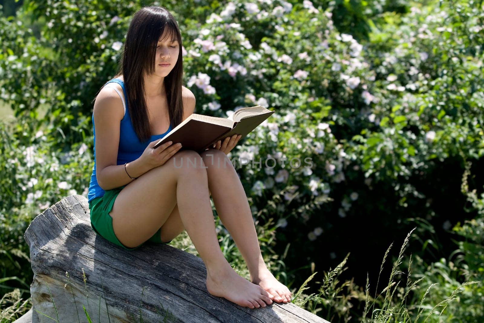 Girl reading book