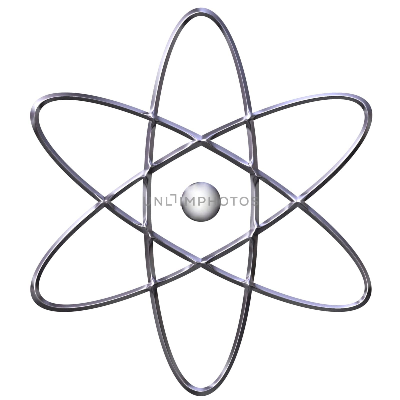 3D Silver Atom Symbol