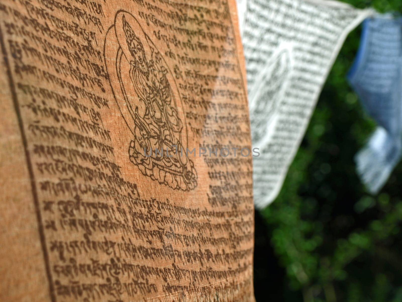 Prayer flag in the wind