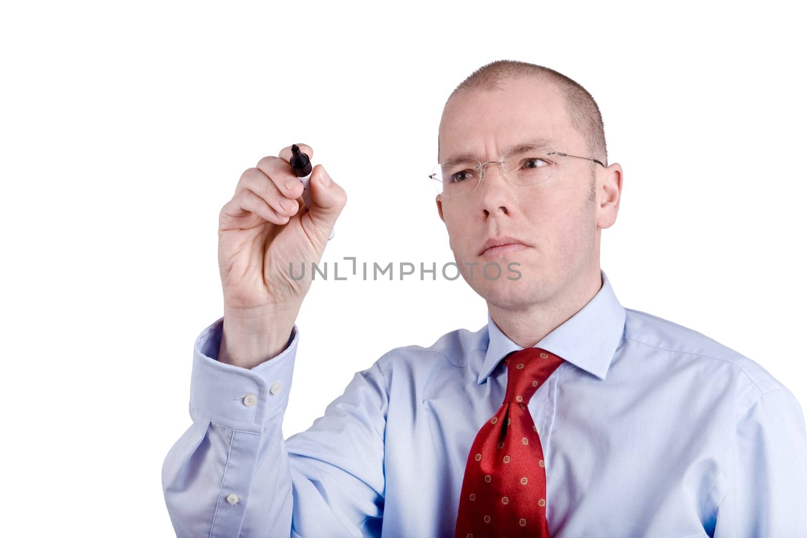 Seminar leader with pen