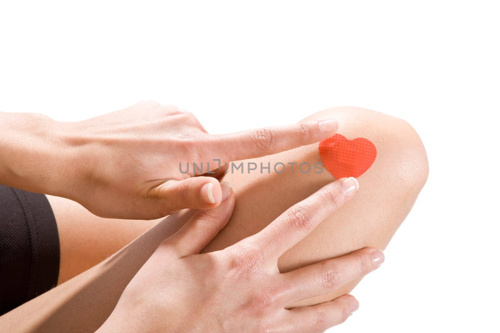 Knee with heart patch