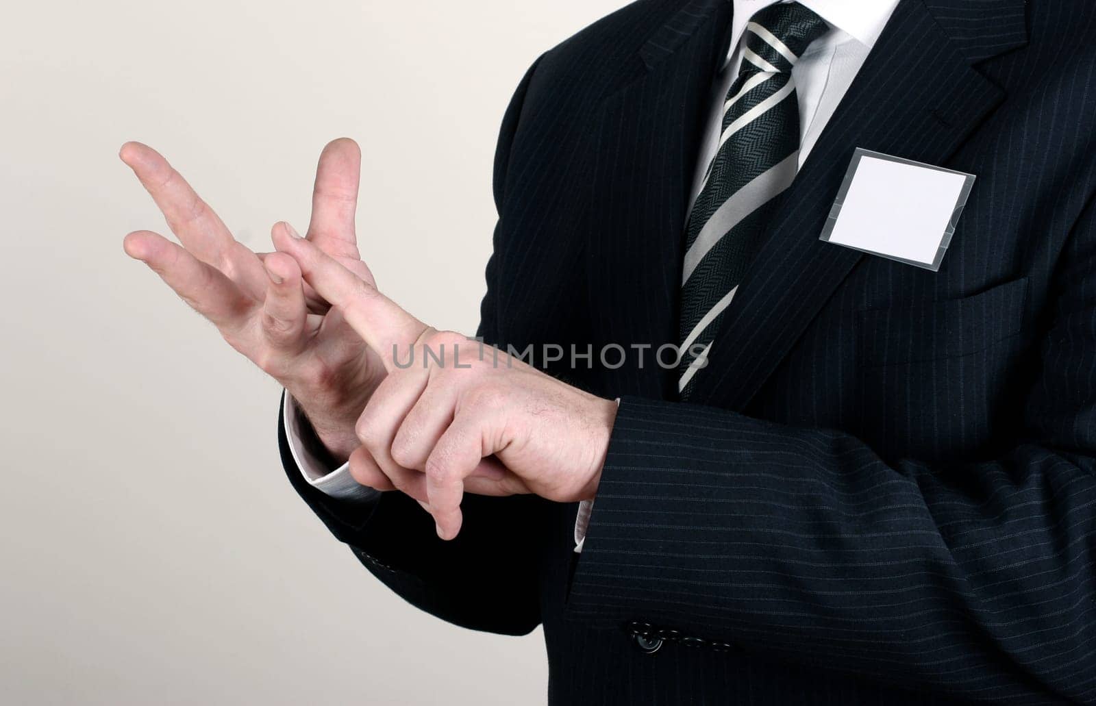 business man making a point