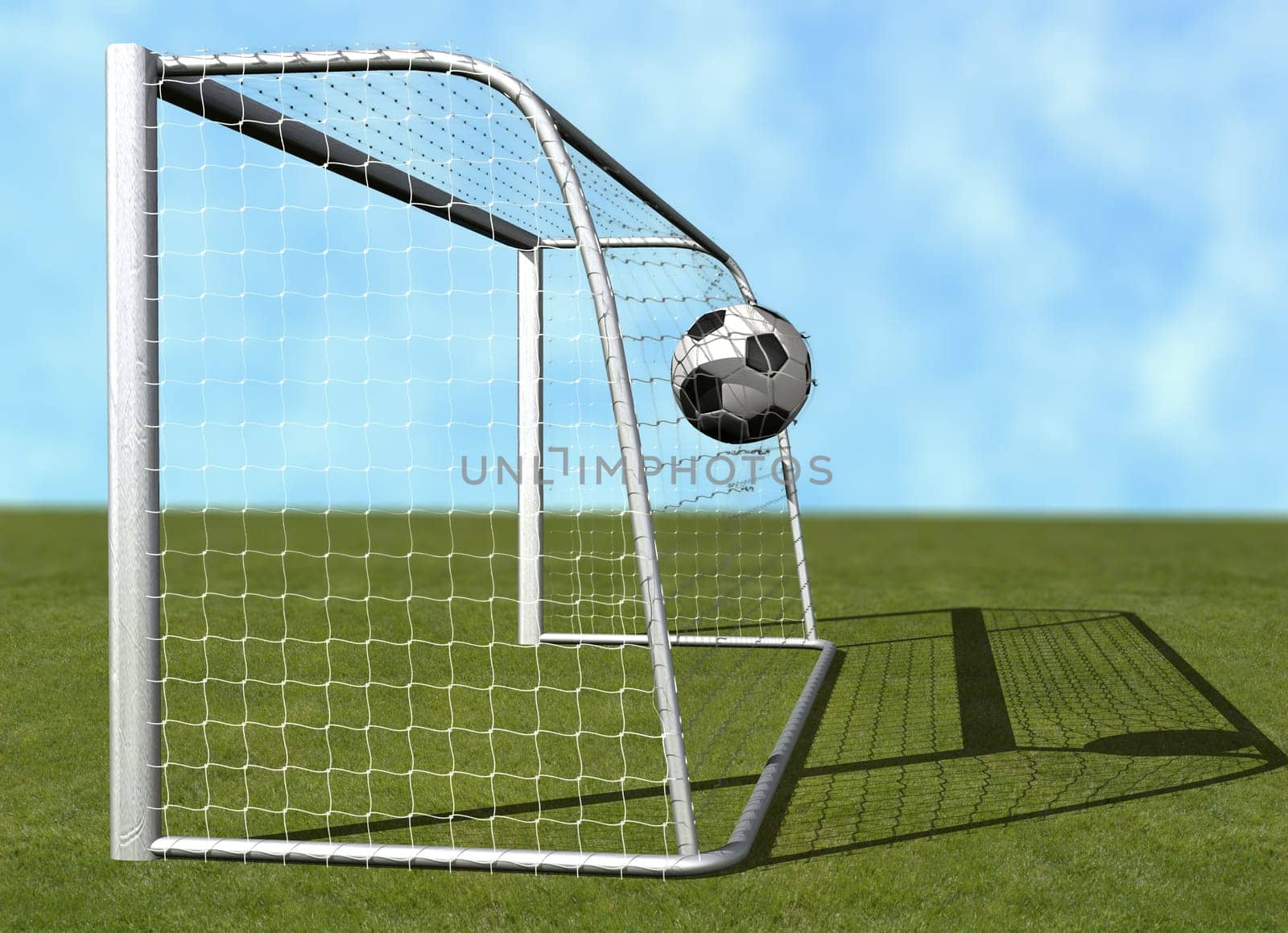 Soccer in goal