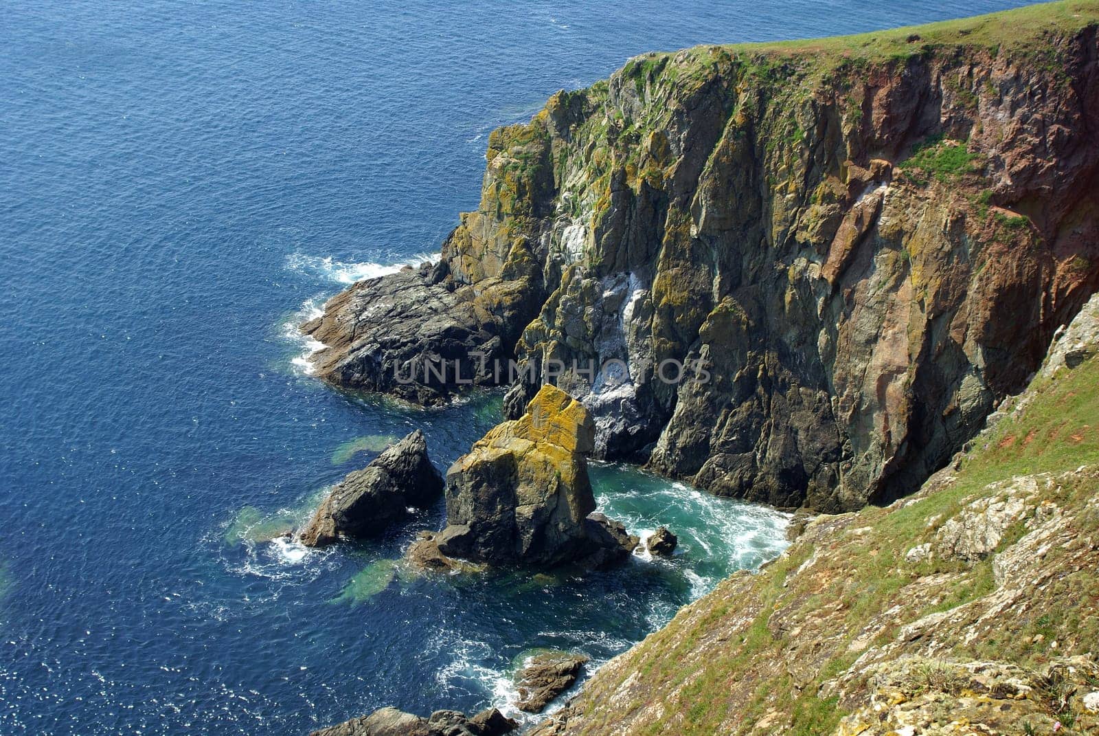 Rocky coast at Bolt Tail in South Devon. These stretches of coastline can only be reached via the SouthWestCoastPath,which runs along the entire coast.