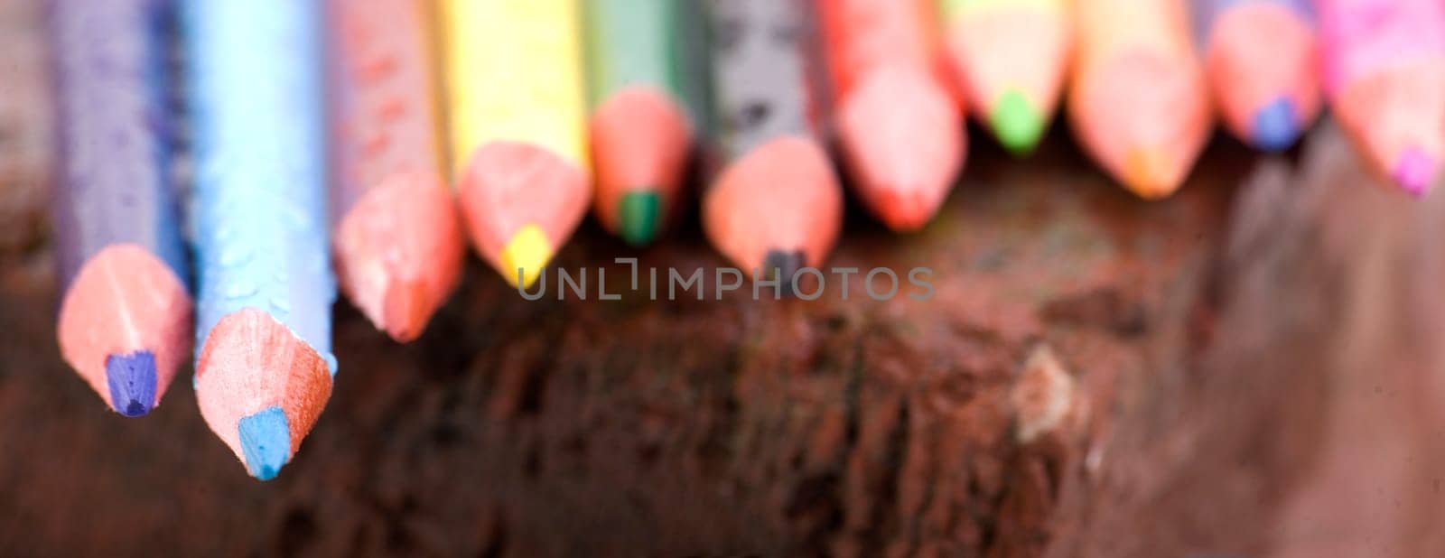 Crayons in panorama format