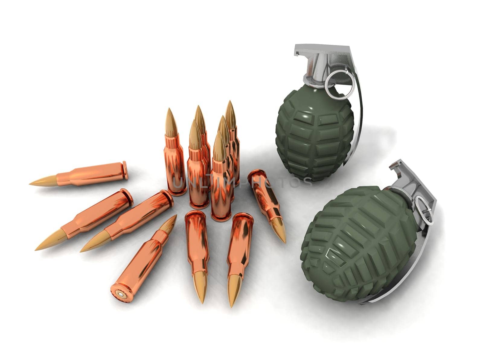 bullets and hand grenades