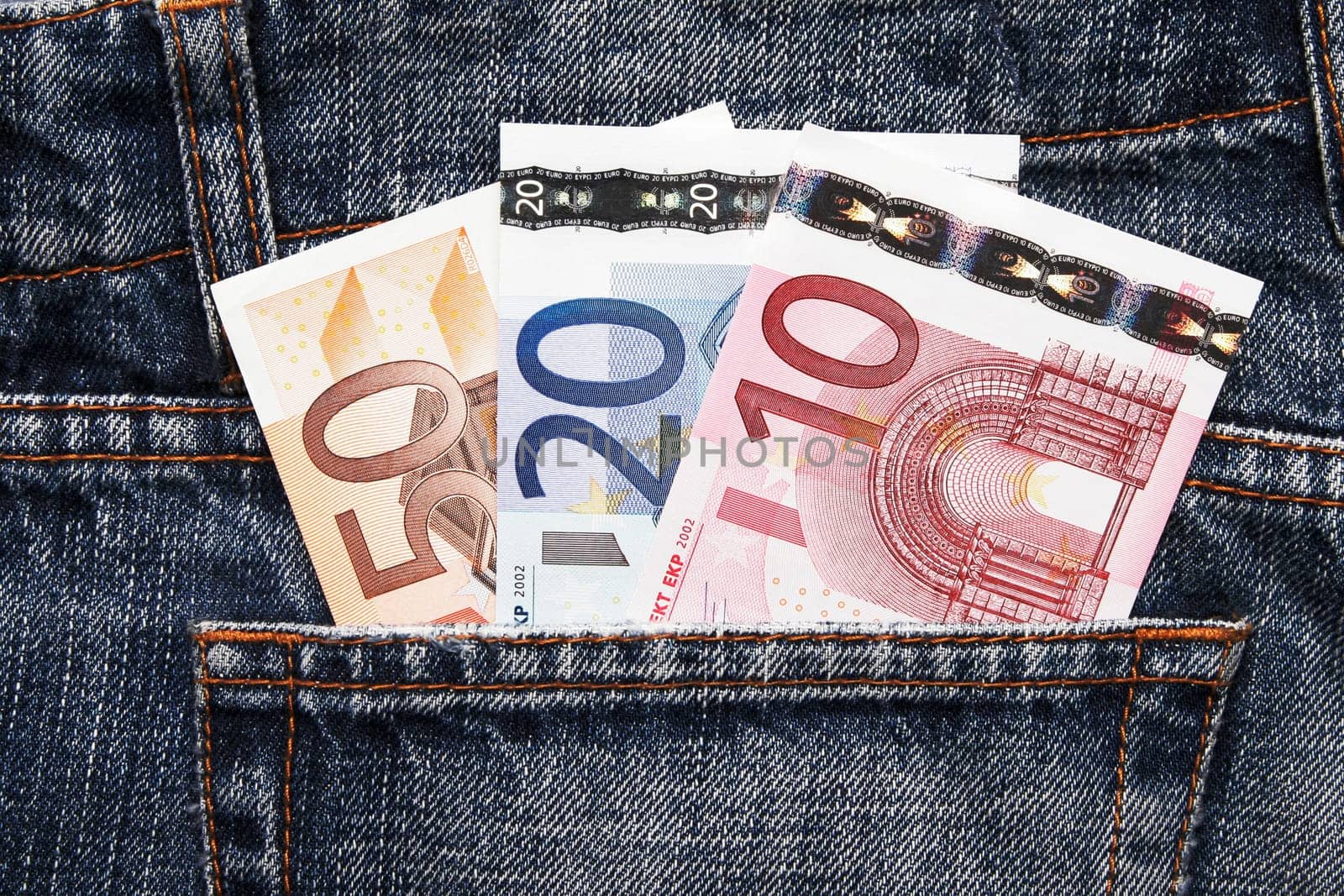 Euro Pocket Money In Blue Jeans