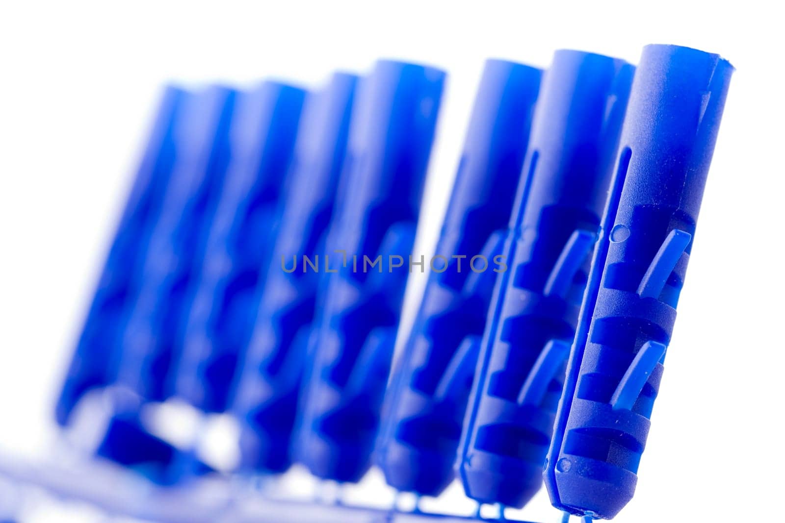 Blue wall plugs isolated