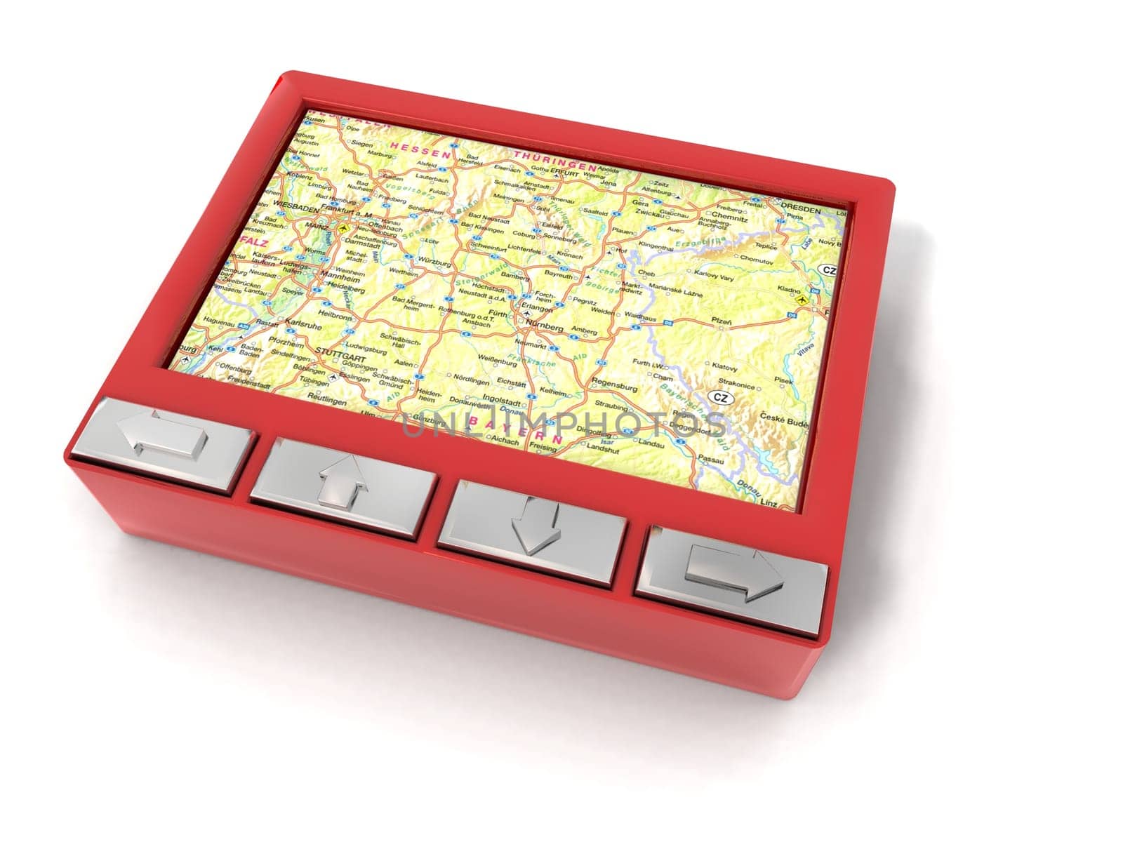 red gps device