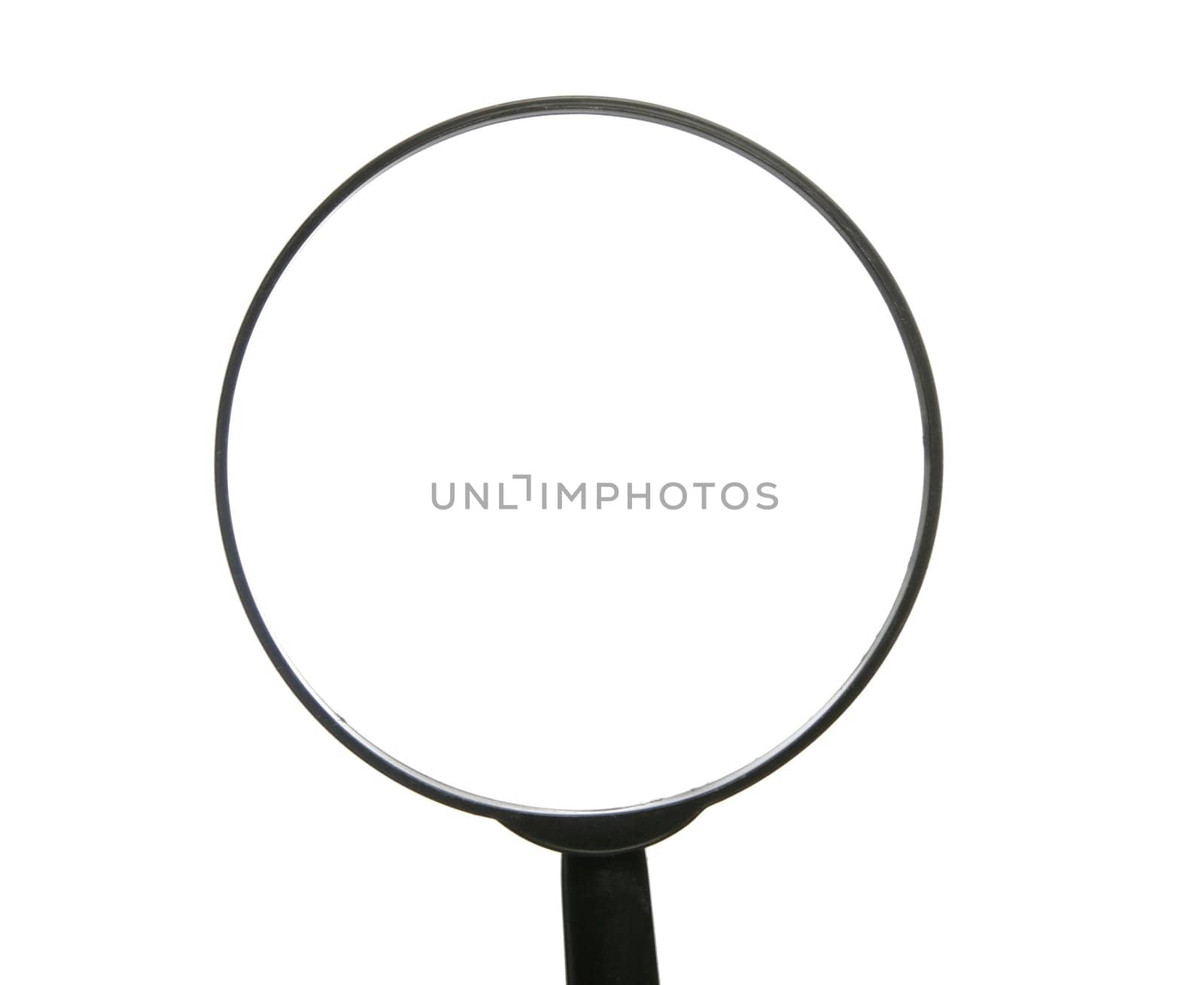 Top Of Simple Magnifying Glass Over Whit