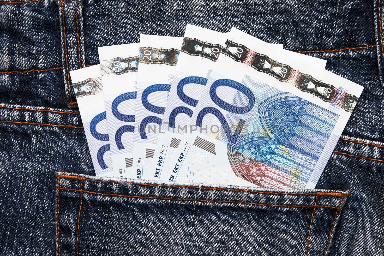 Euro Pocket Money In Blue Jeans