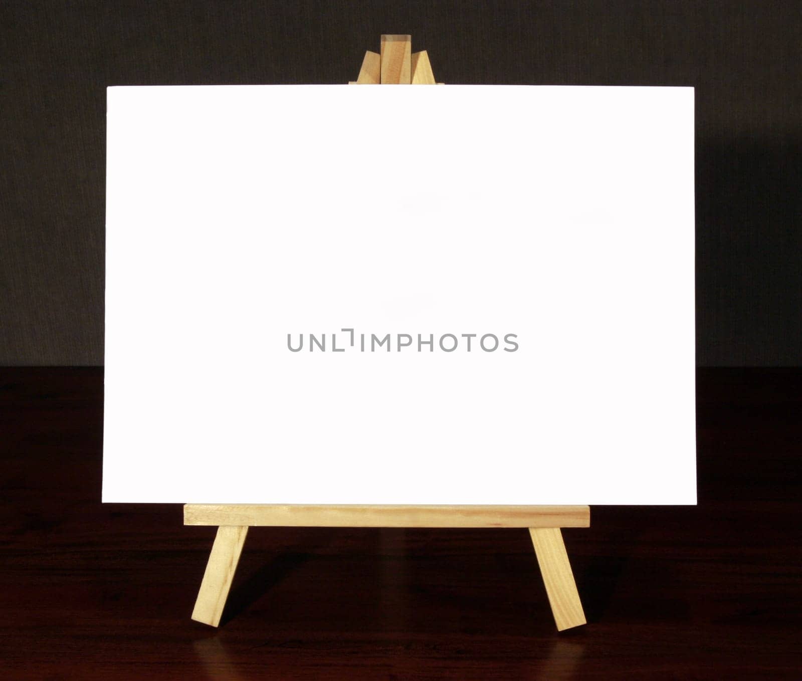 Wood Easel With White Canvas