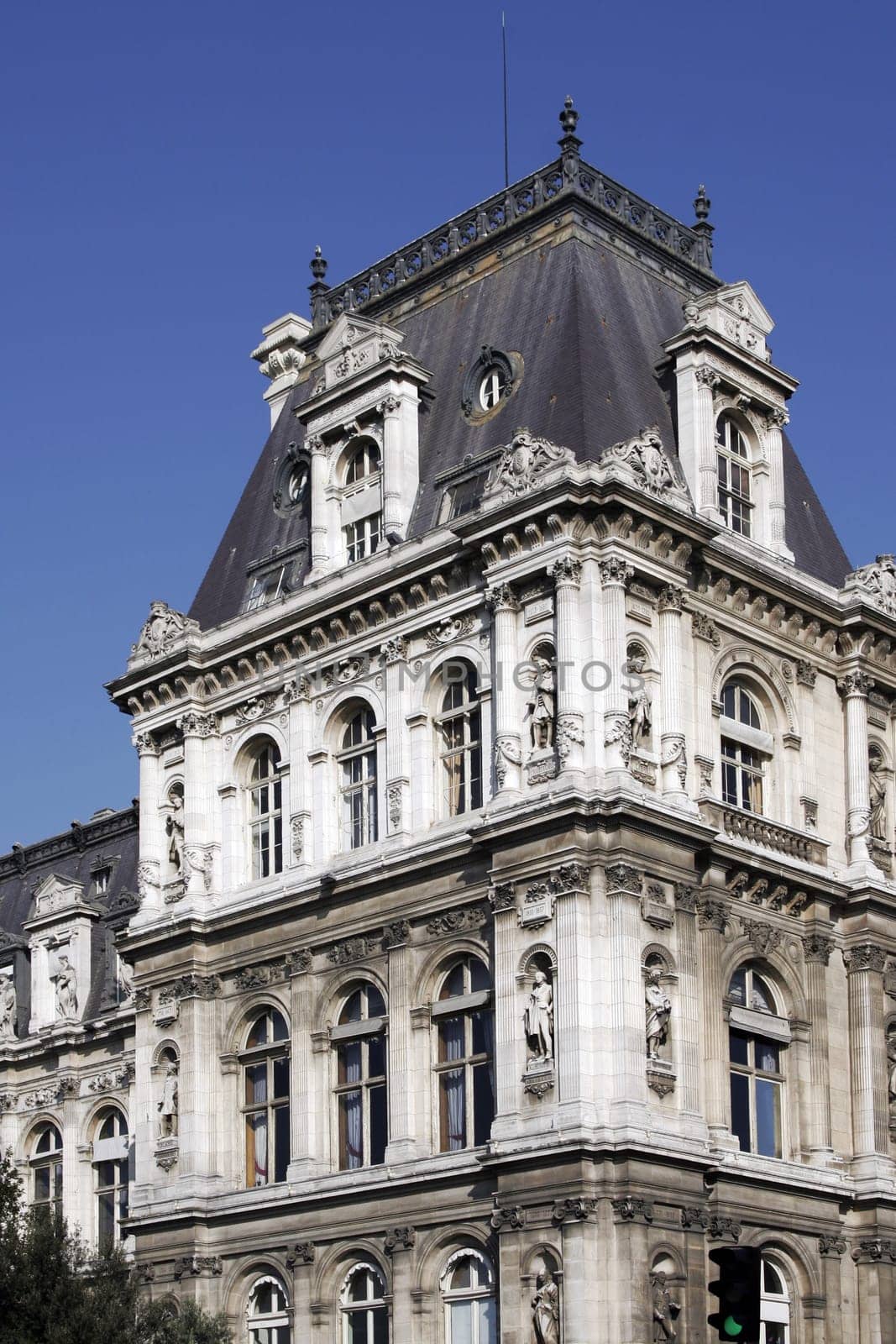 Typical Old French Building Facade In Pa
