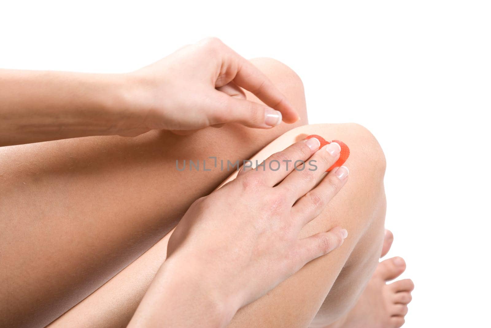 Band-aid on knee