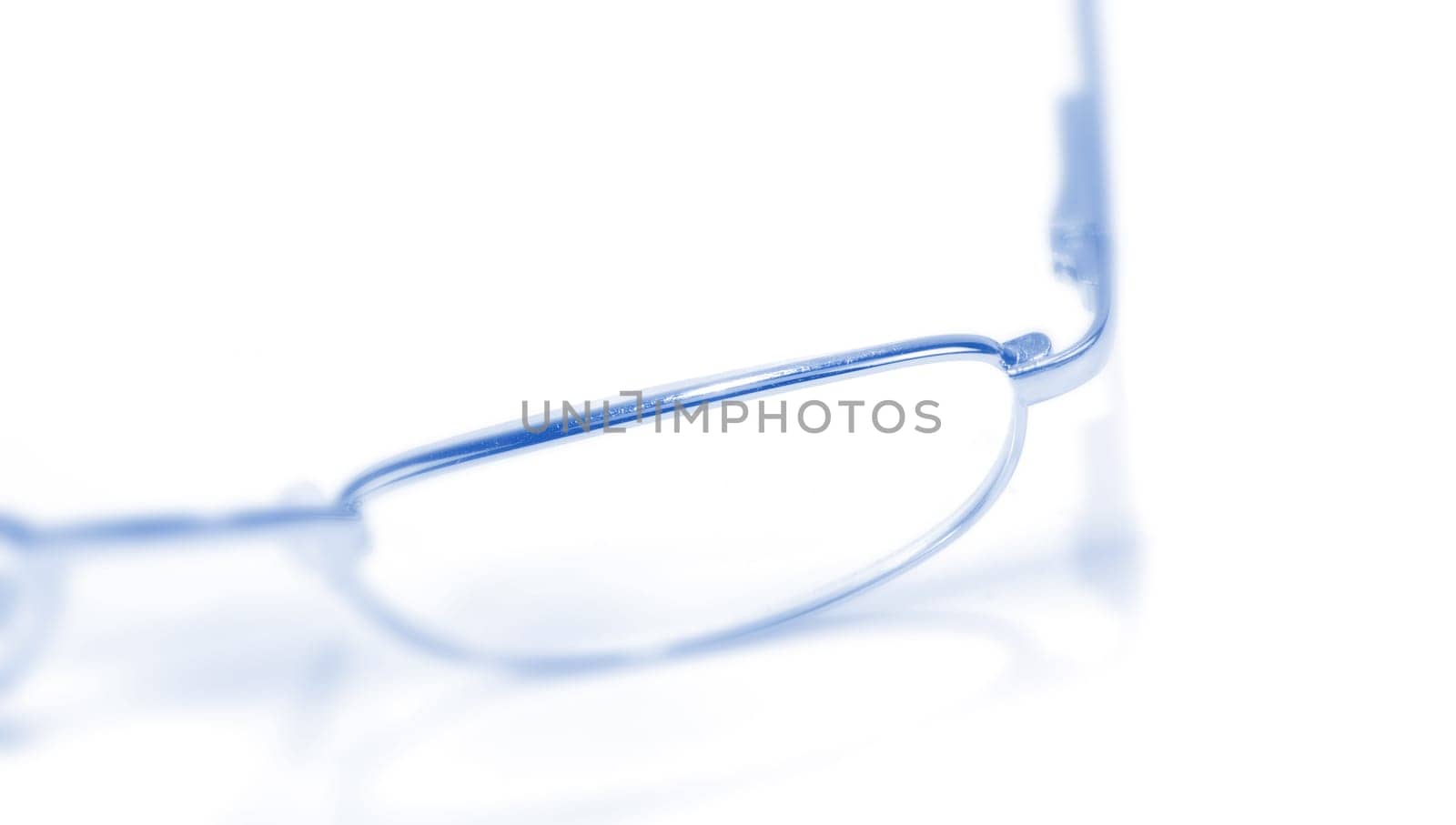 Glasses in blue light