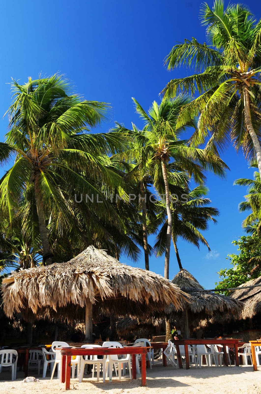 Restaurant on tropical beach