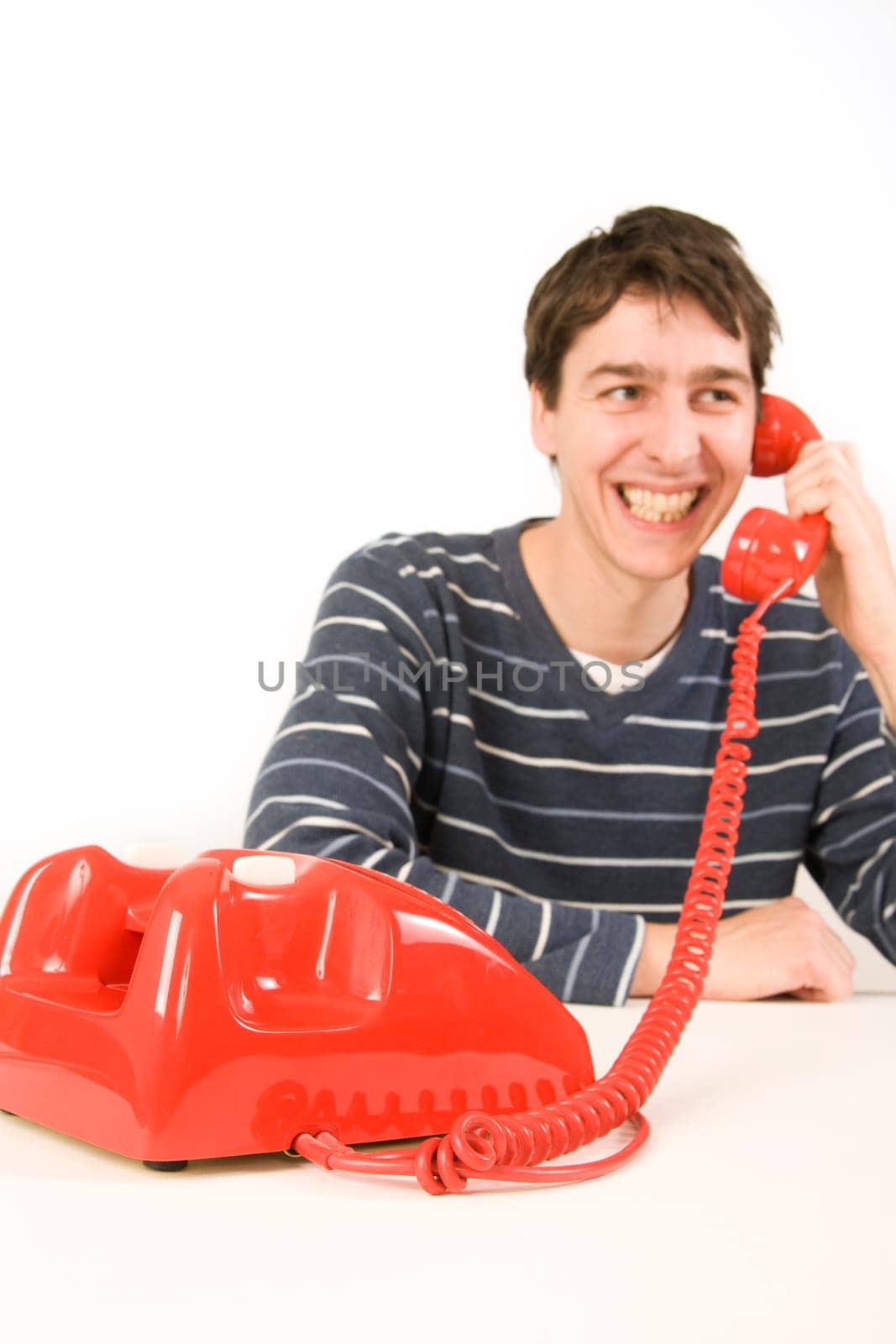 red telephone receiver
