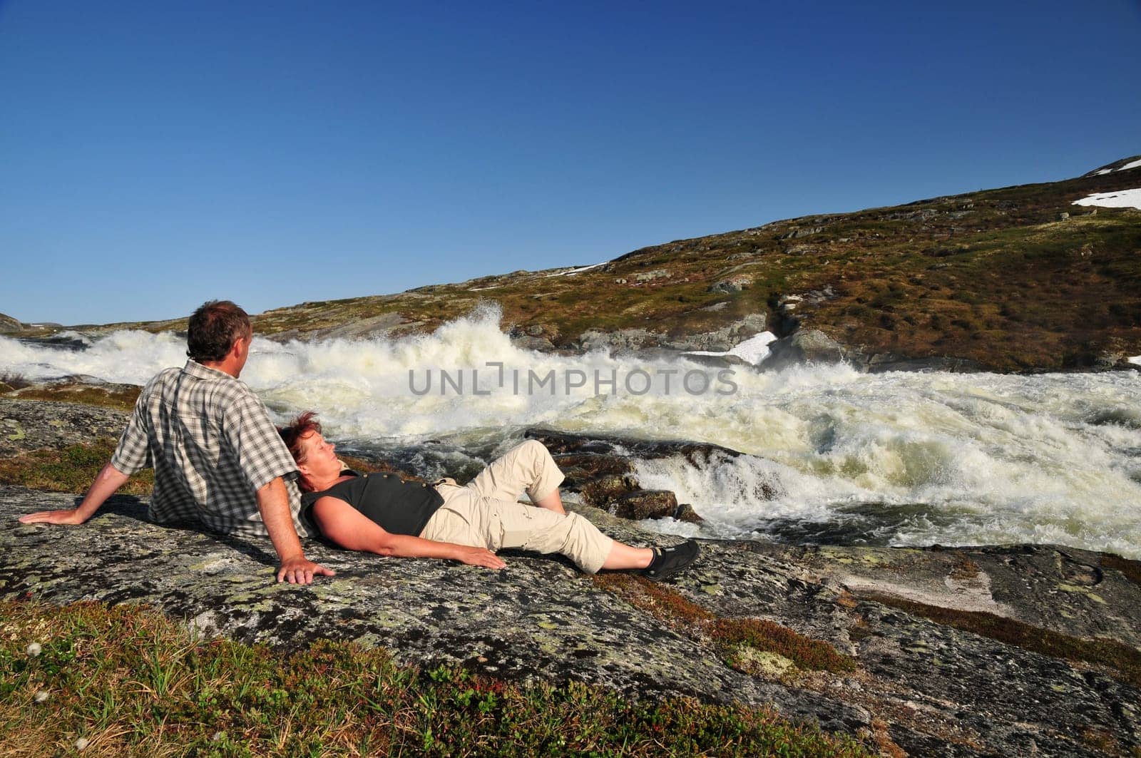 Torrent in the Hardangervidda / Norway.