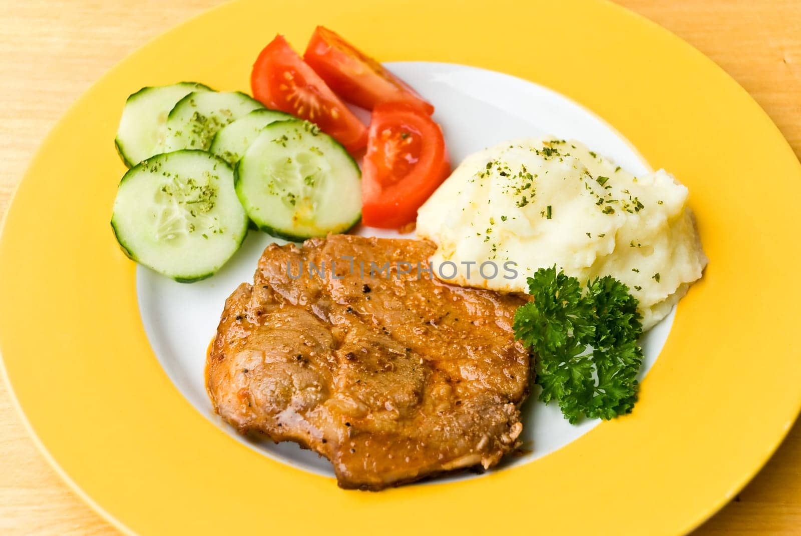 Fried schnitzel-marinated