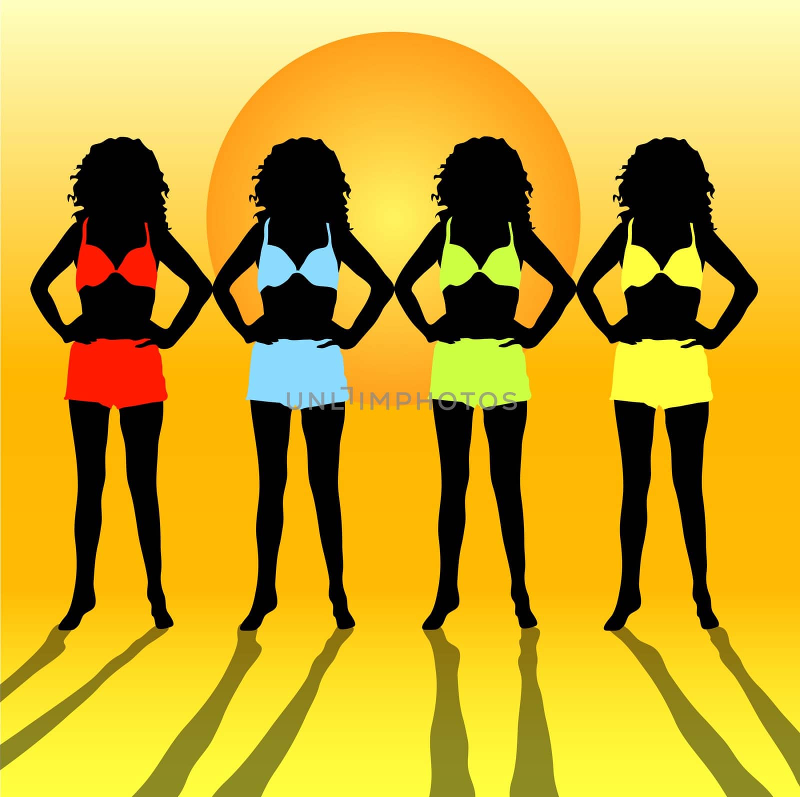 Females in bikinis