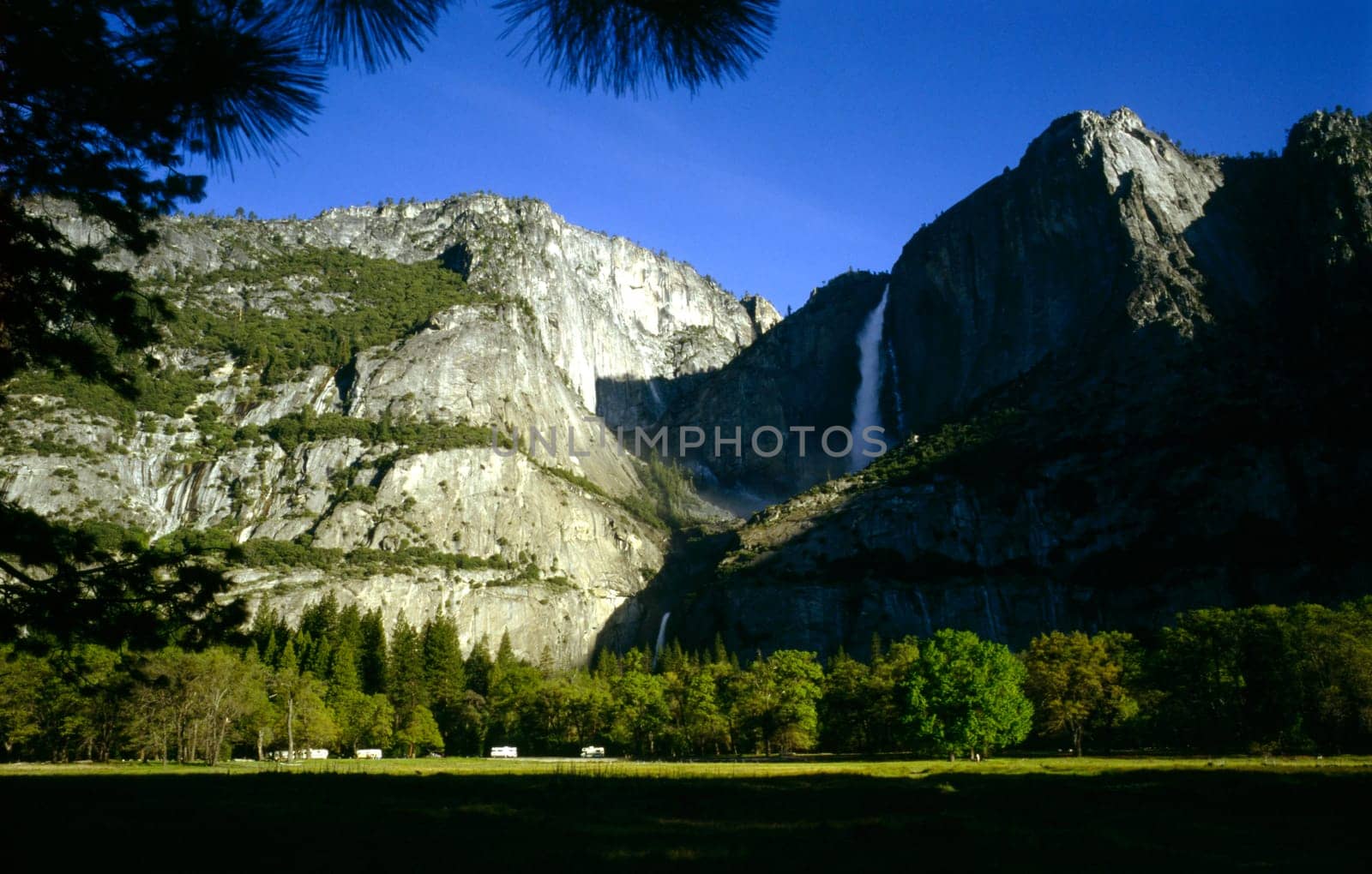 Yosemite Valley with waterfalls