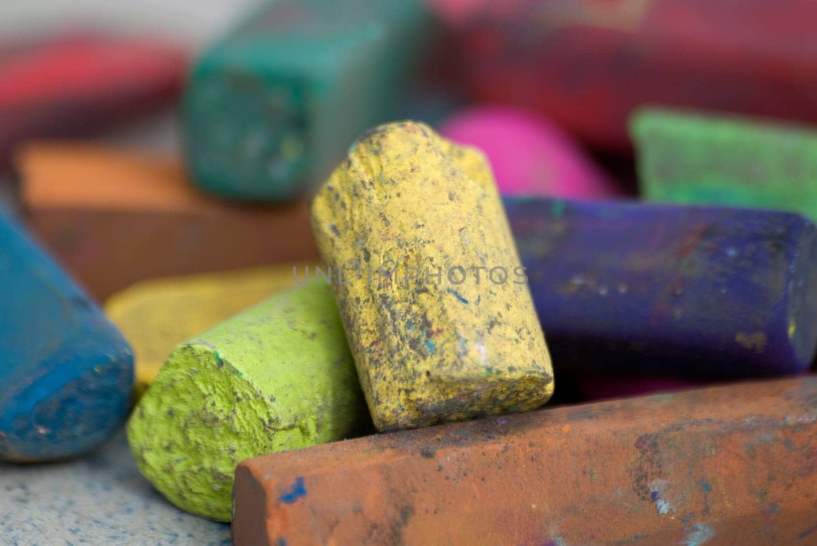 Pastel chalk close-up