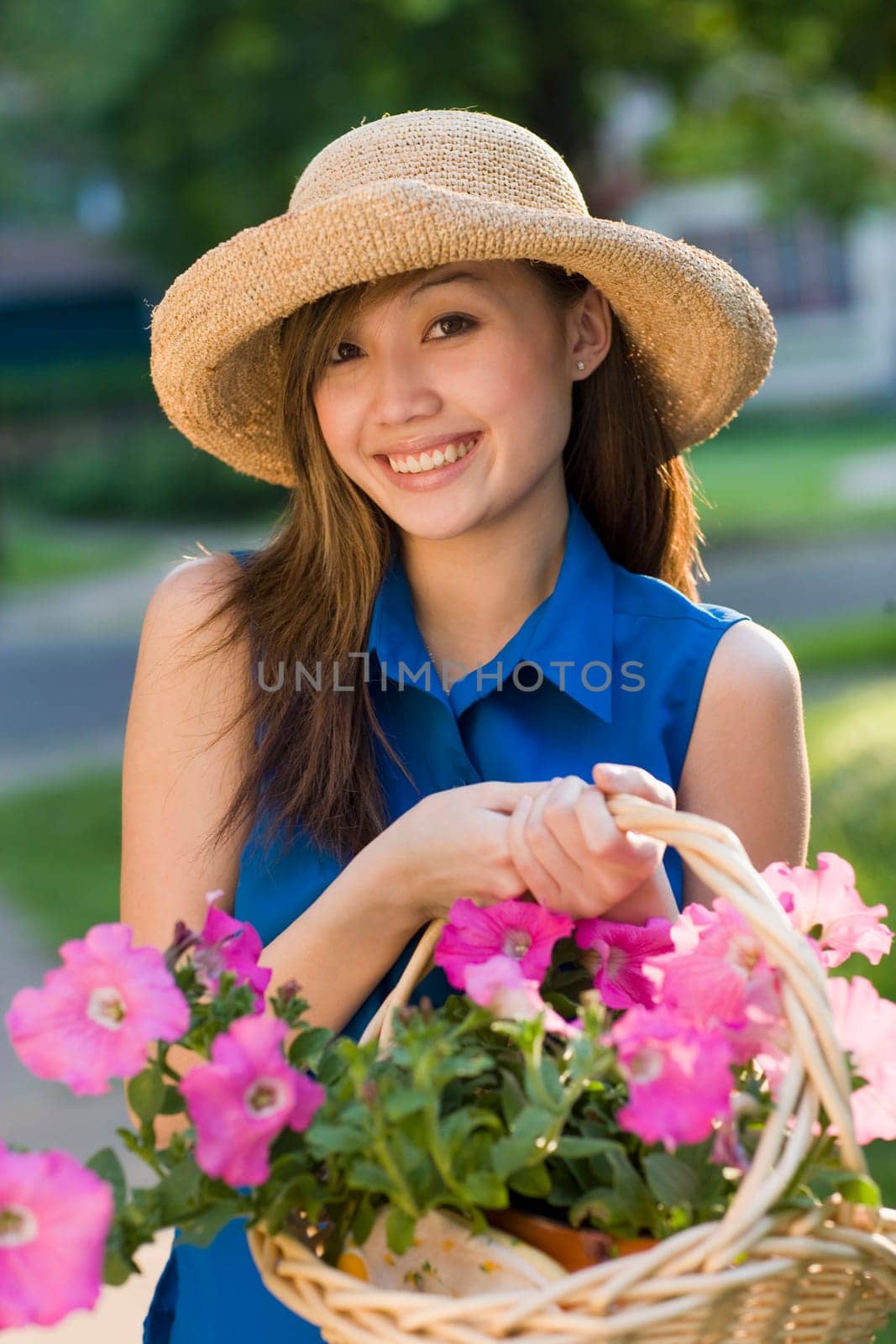 Smiling pretty woman gardener