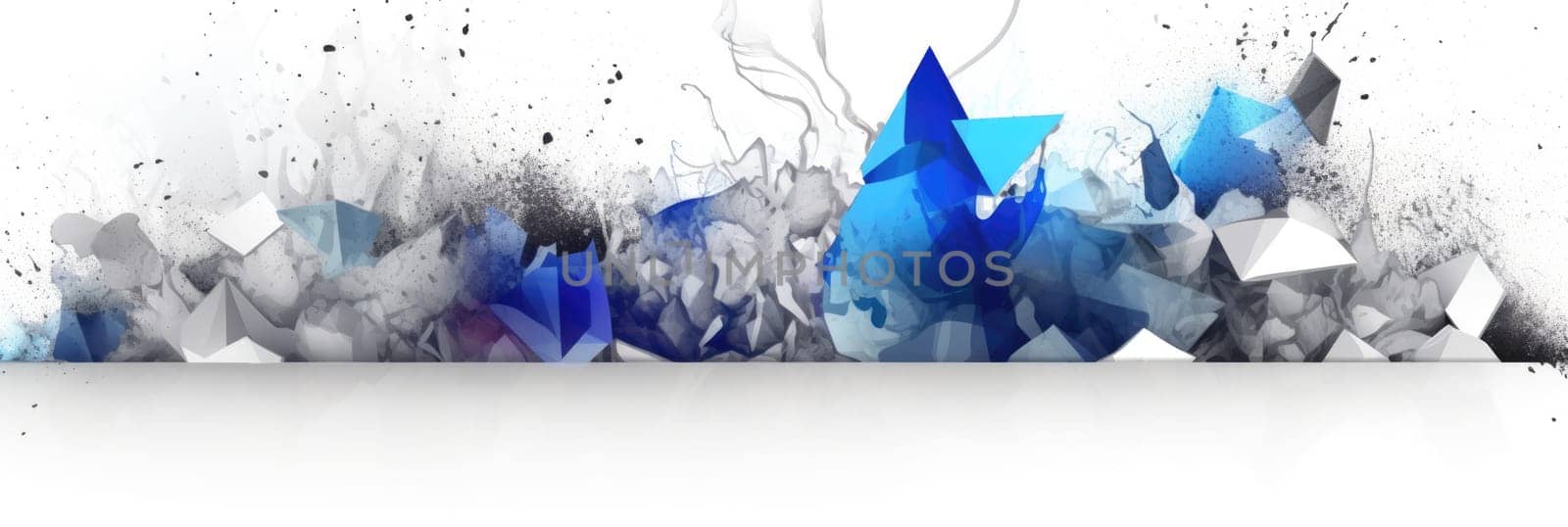 Abstract watercolor artwork mixed with buzzy geometric shapes for background of social media banner generative AI image