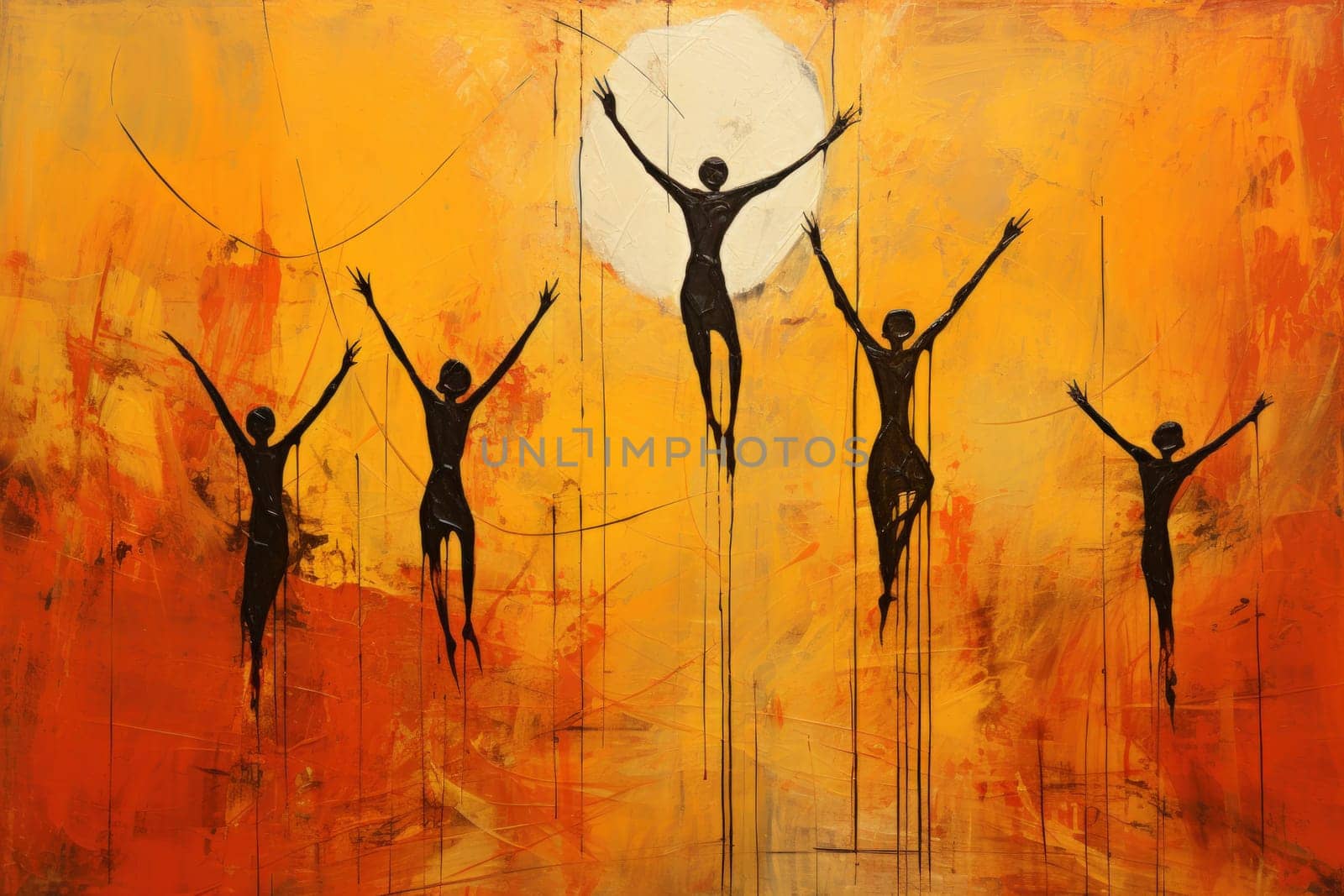Within the realm of fantasy, elegant phoenix dancers grace the stage, their mesmerizing performances engulfed in flames.