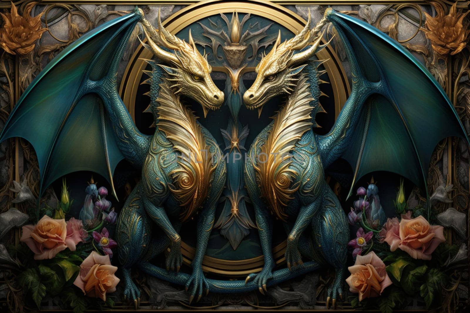 Behold the magnificent gilded phoenixes, radiant beings of myth and legend. With their resplendent feathers of gold and fire, they embody the eternal cycle of rebirth and resurrection.