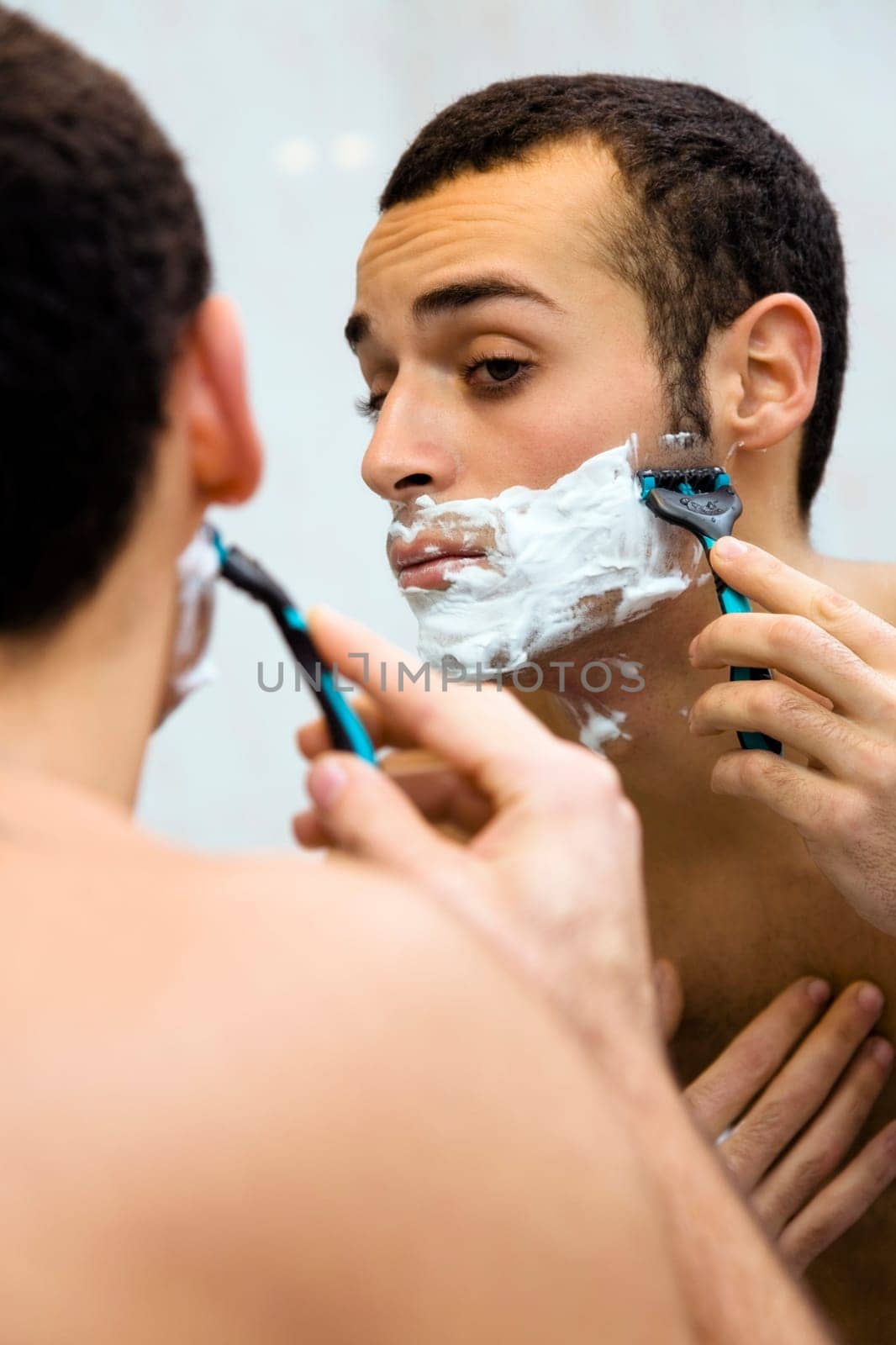 man shaving