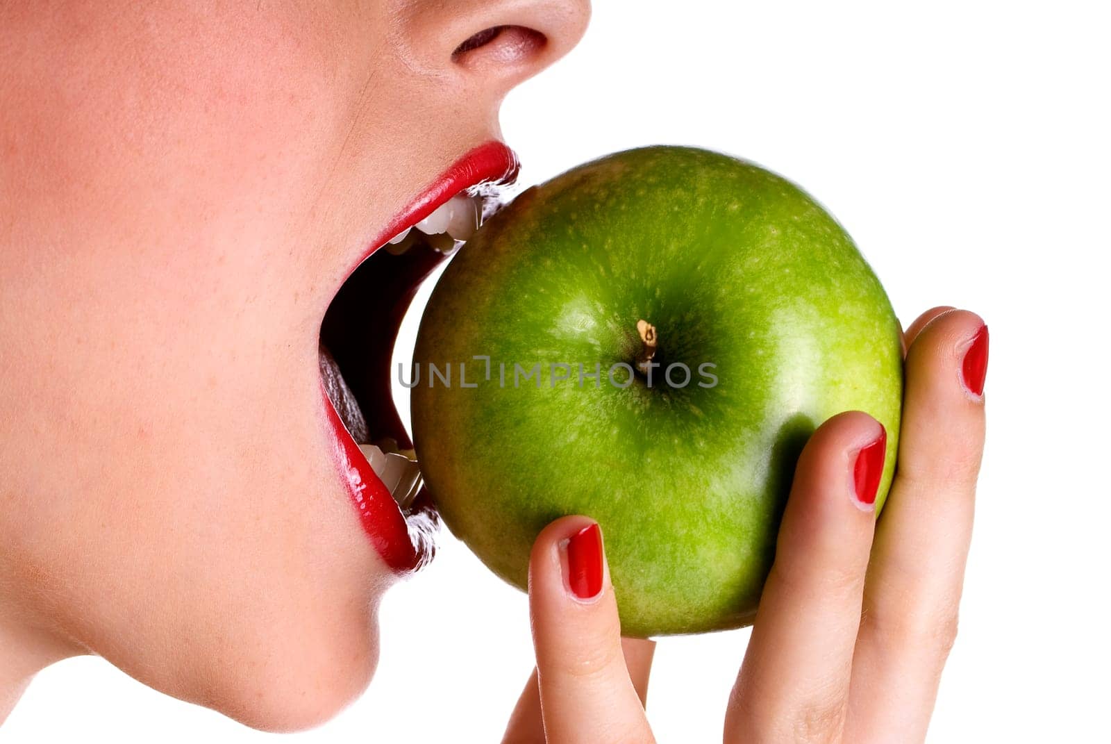 Woman with apple