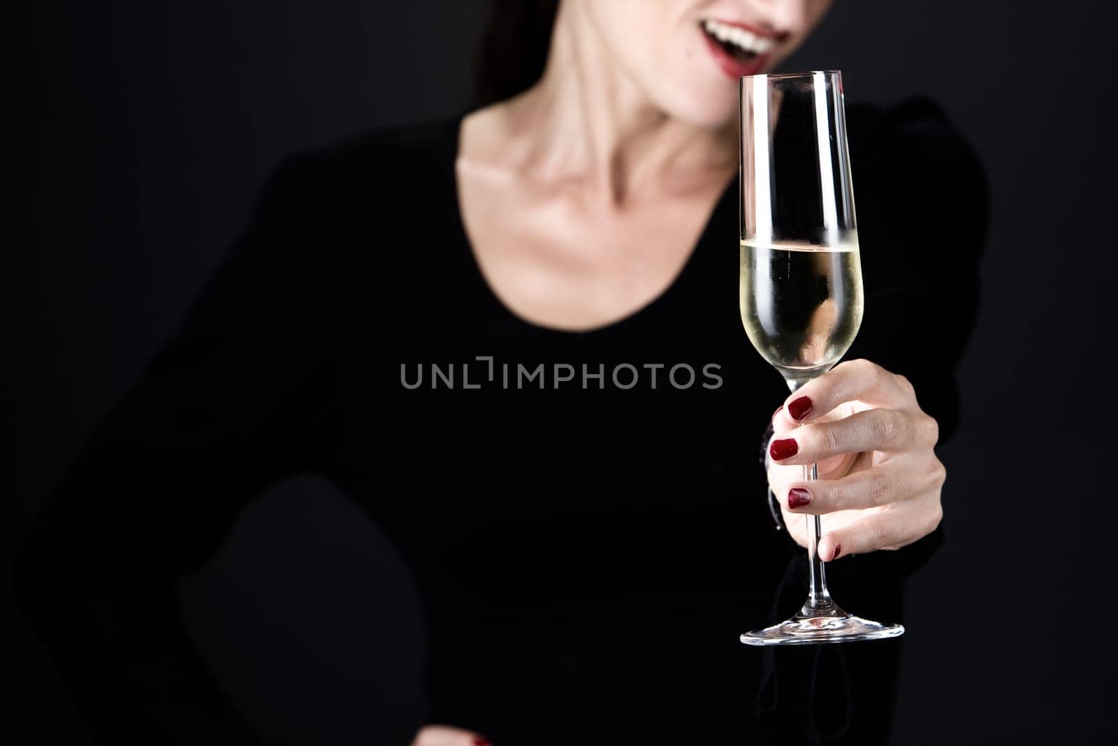 Woman with champagne glass