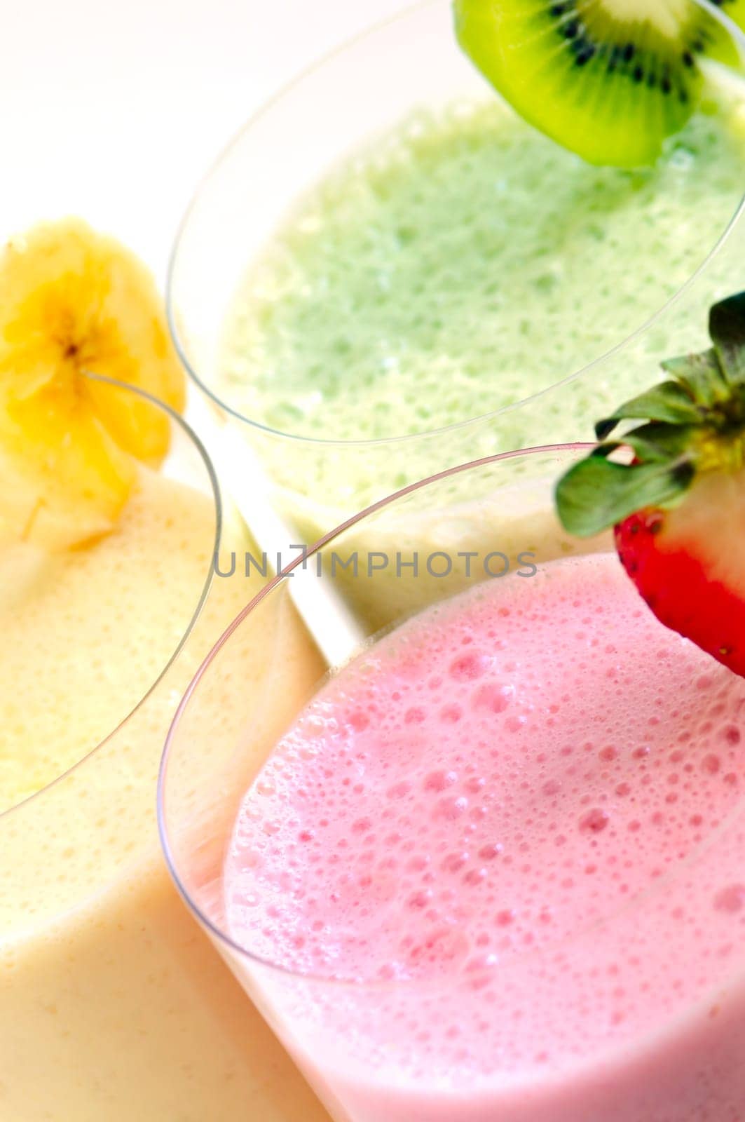 Assorted fruit smoothies