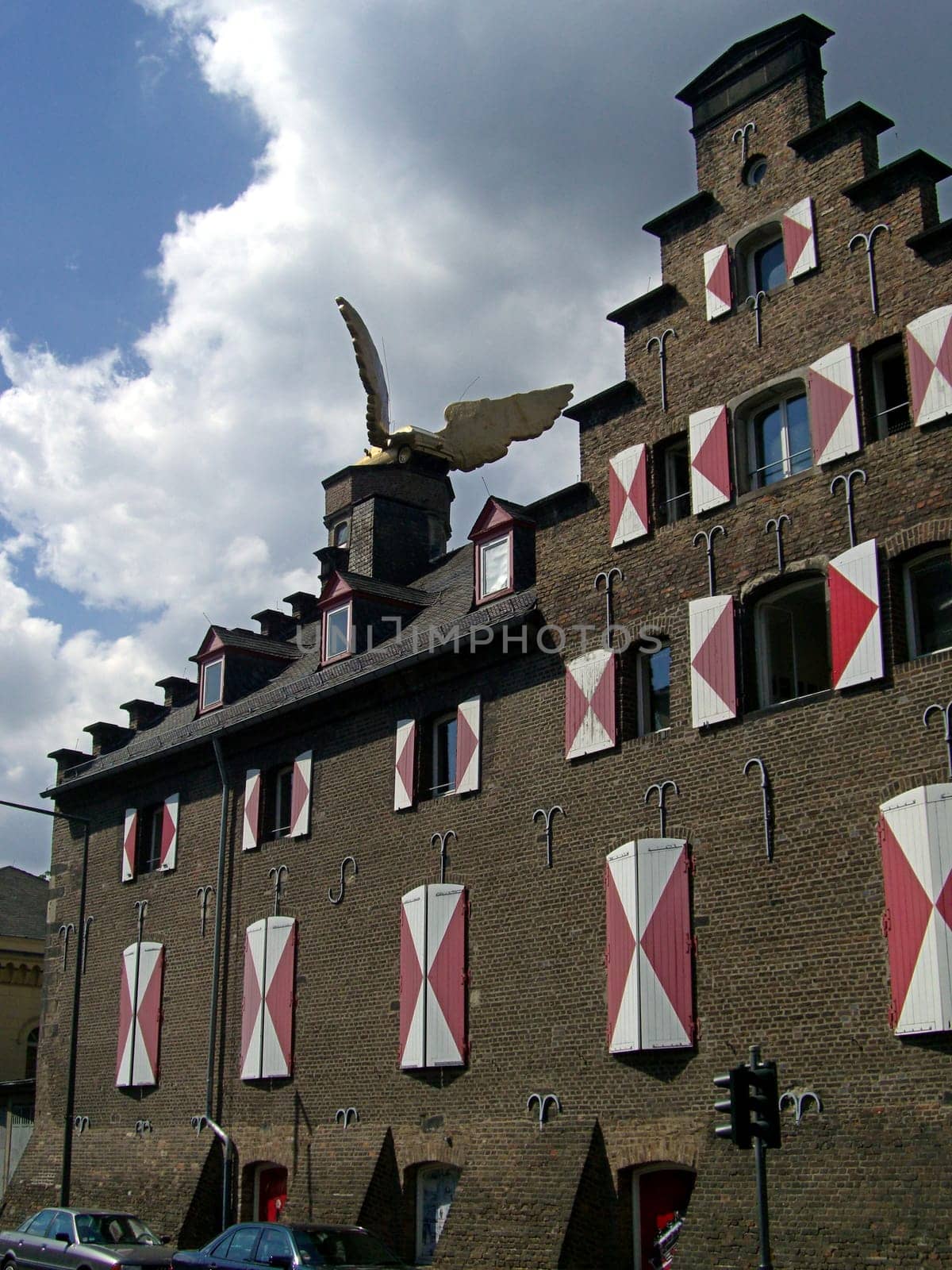 City museum with winged car