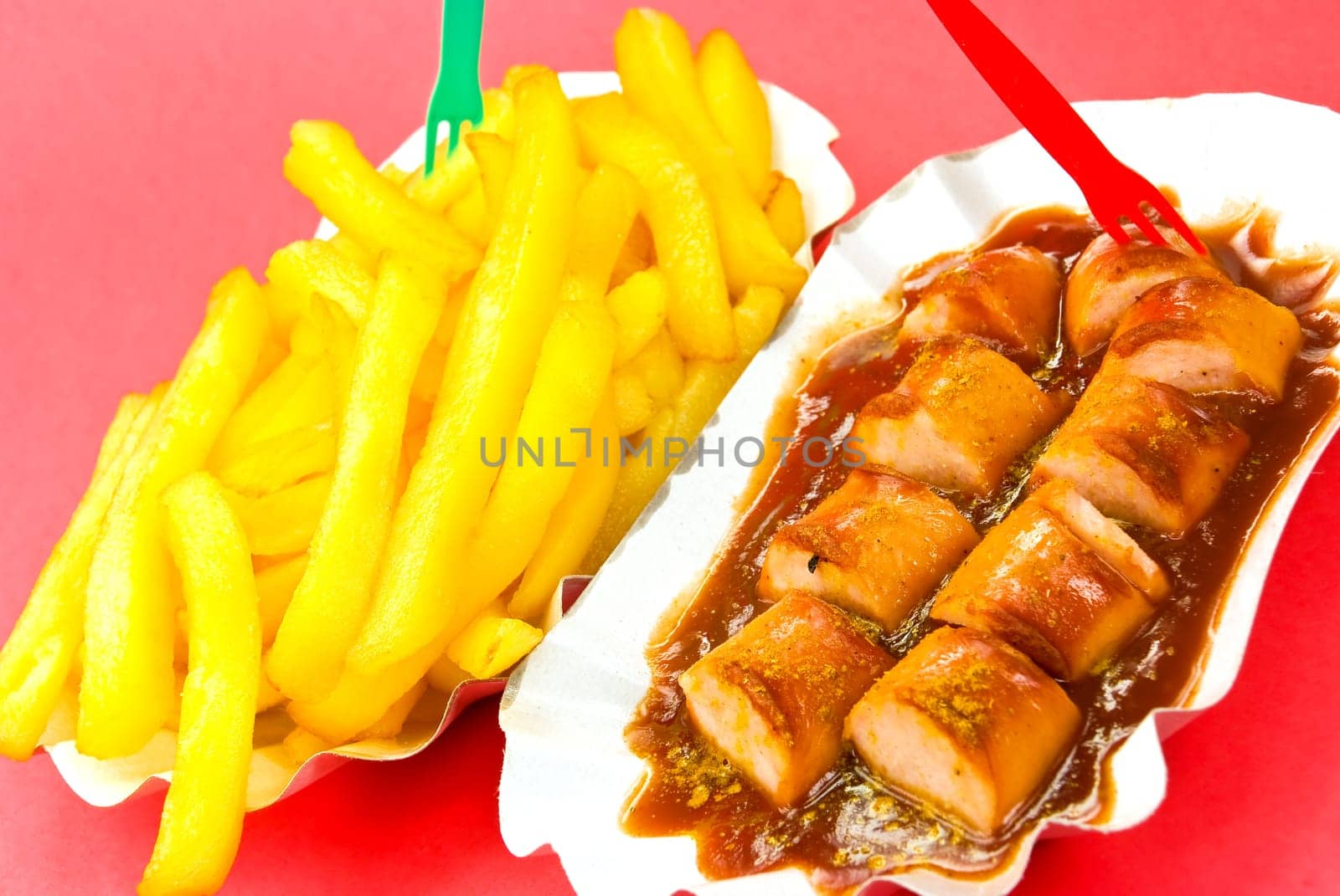 German Curry Sausage,French Fries