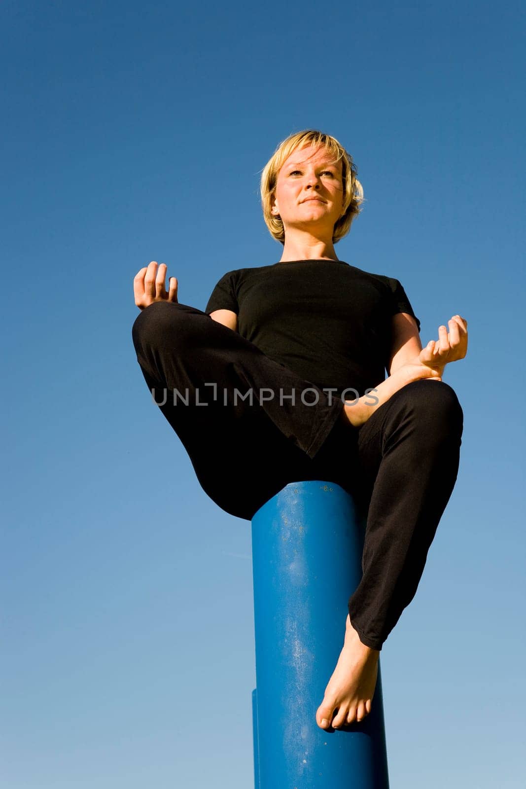 Woman in lotus position