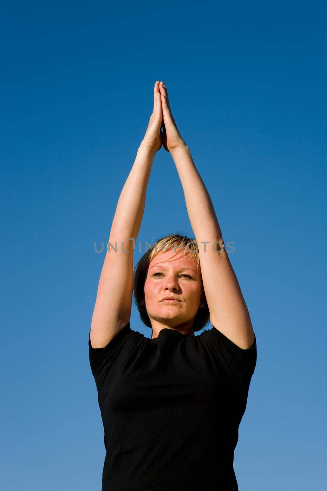 Woman doing yoga exercises