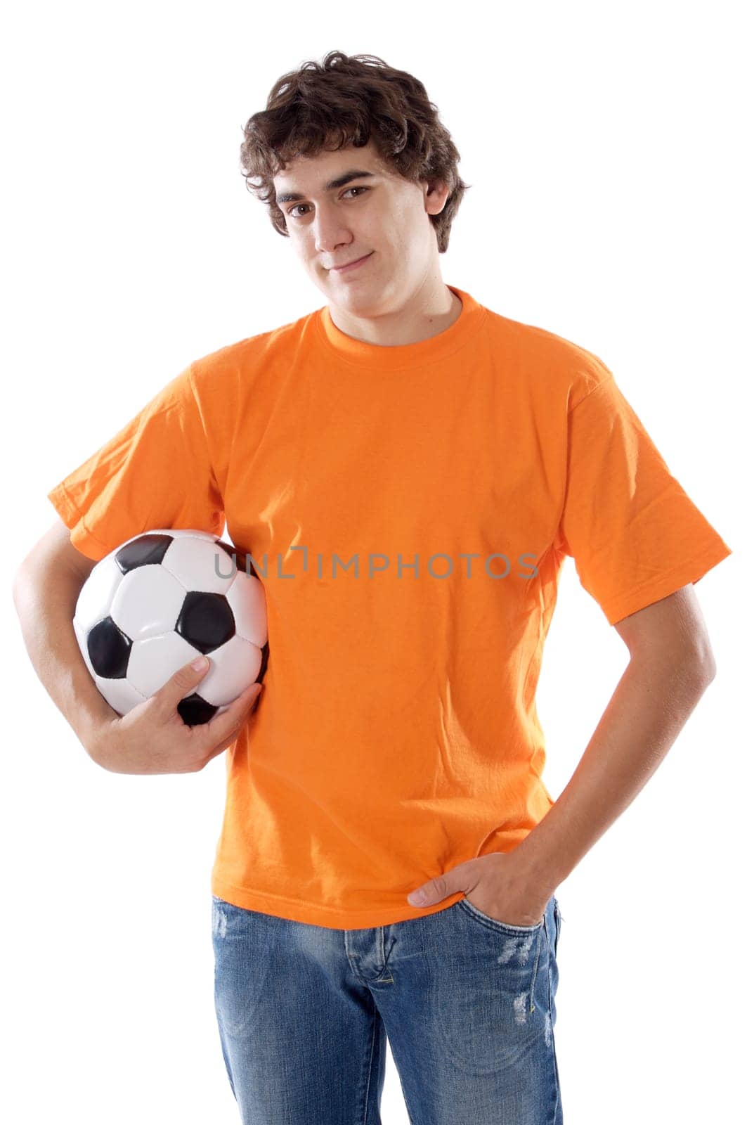 young with soccer ball